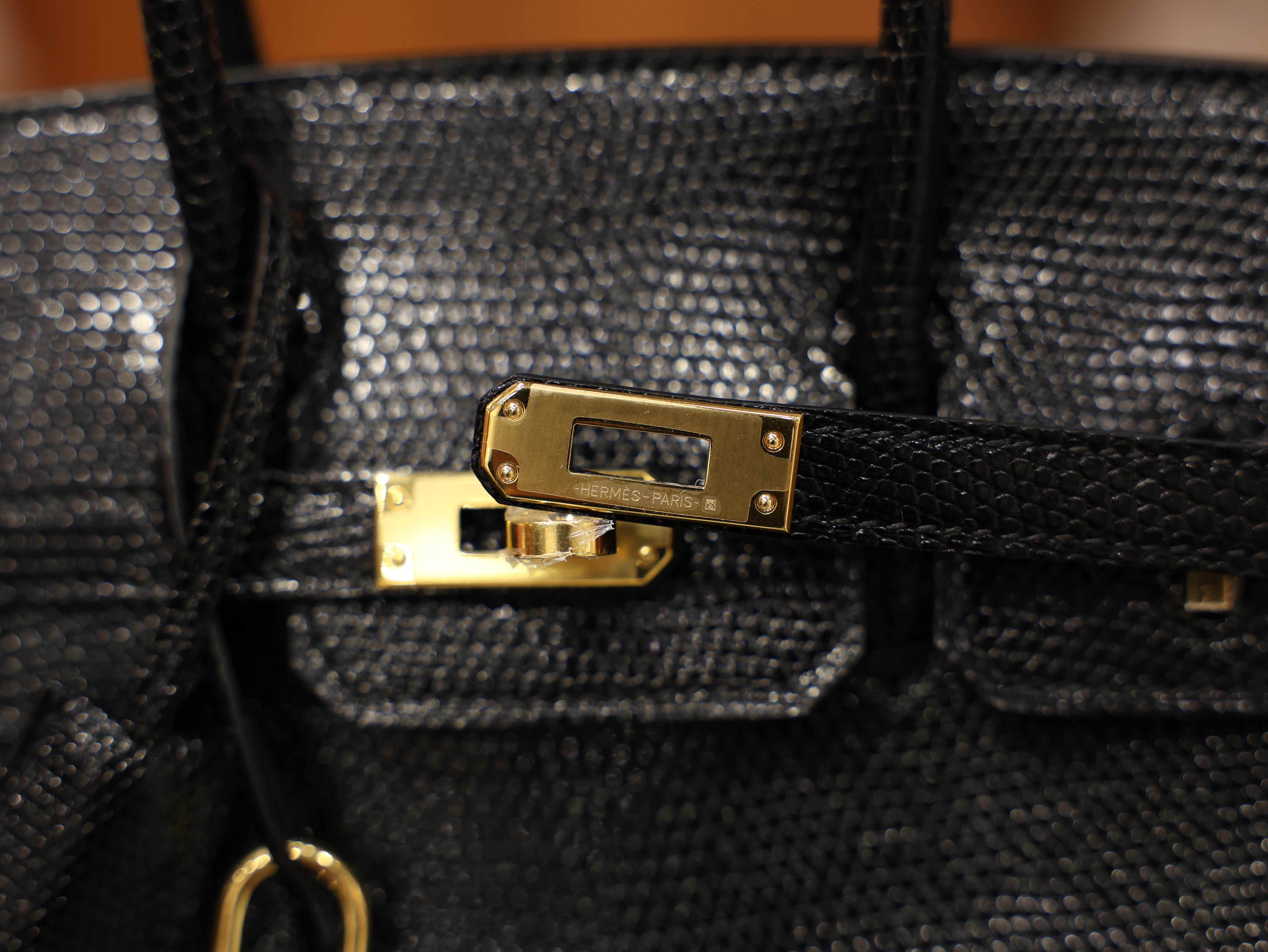 Birkin 25 lizard black GHW