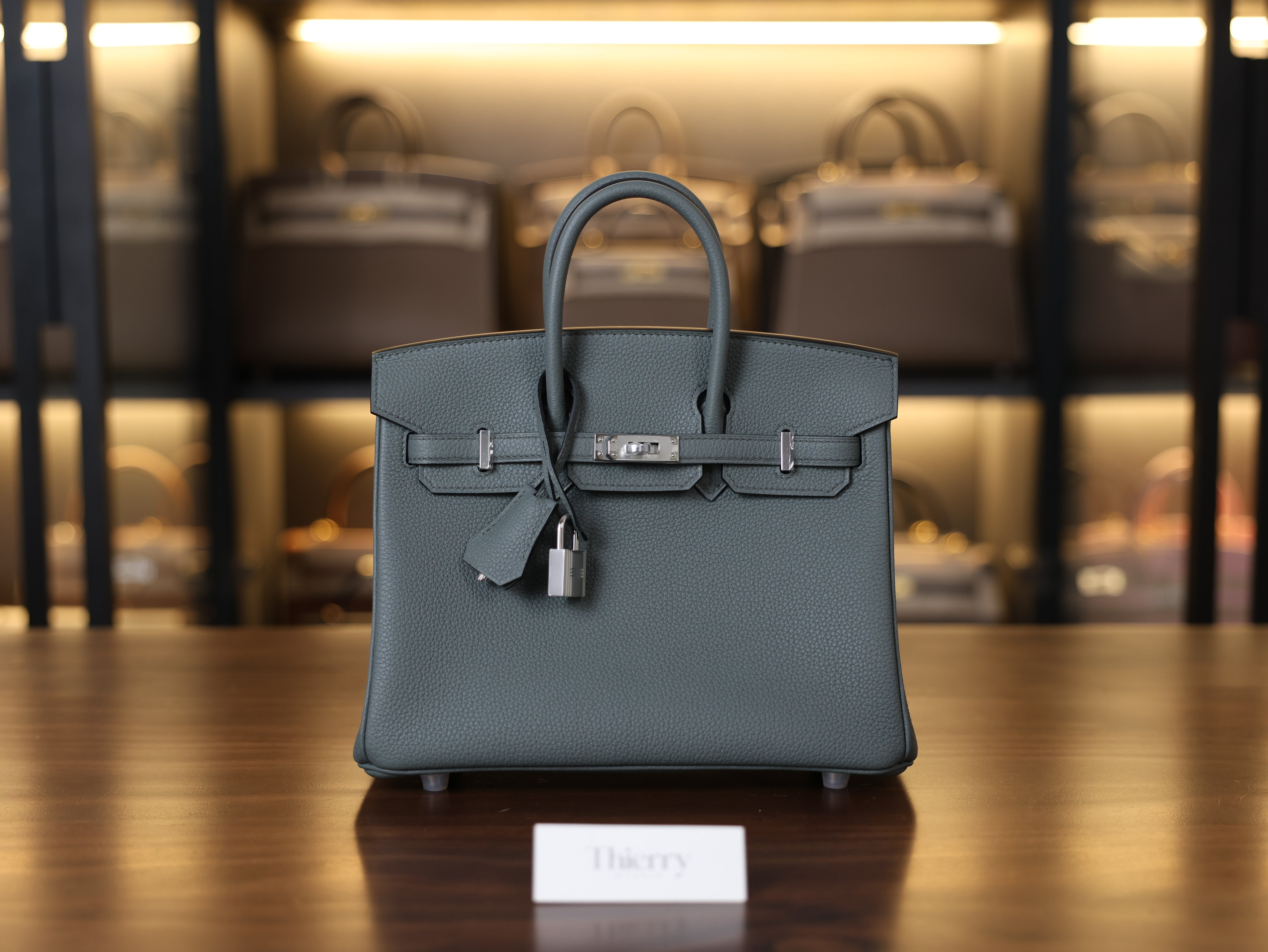 Birkin 25 togo vert amande PHW