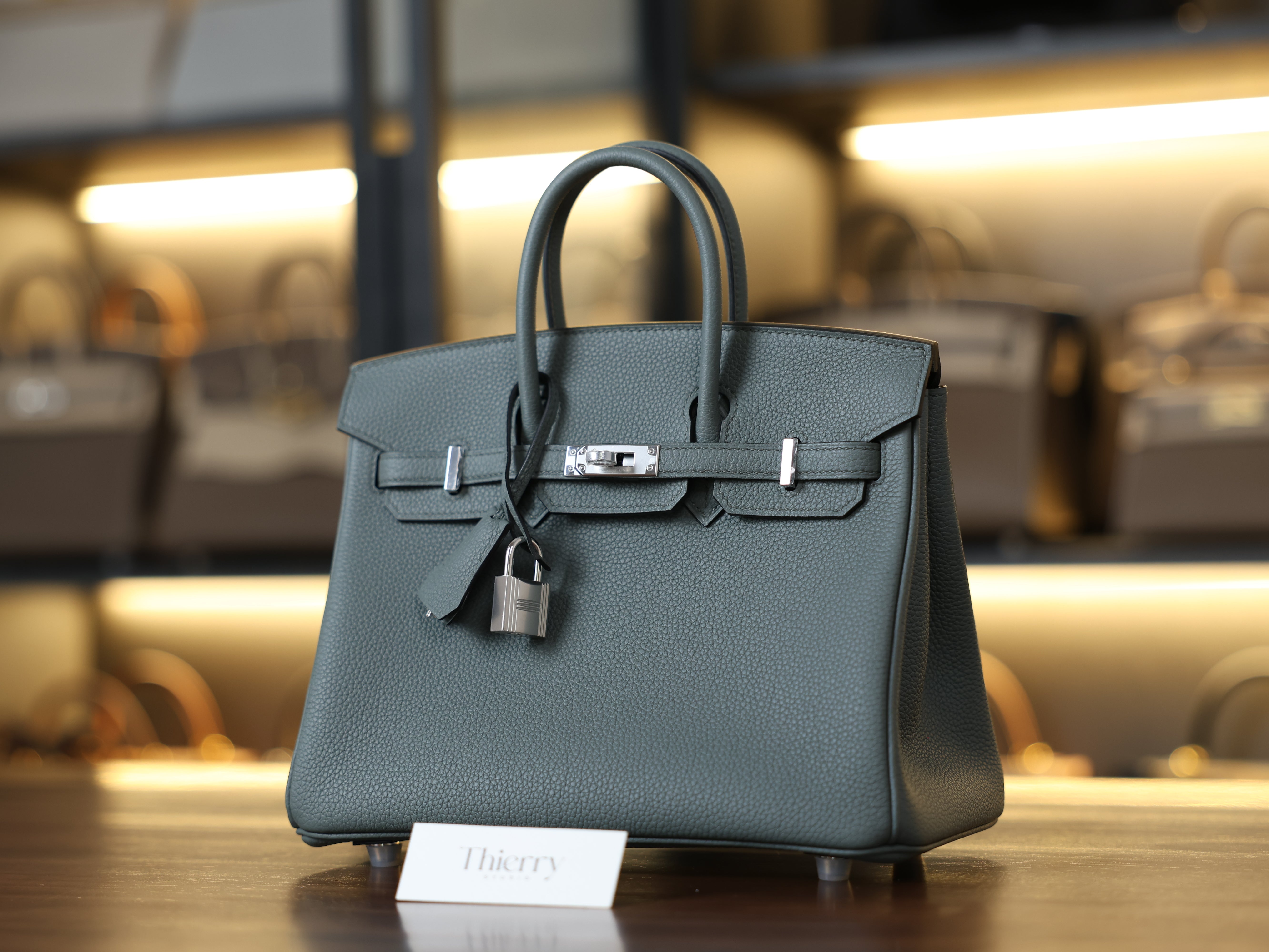 Birkin 25 togo vert amande PHW