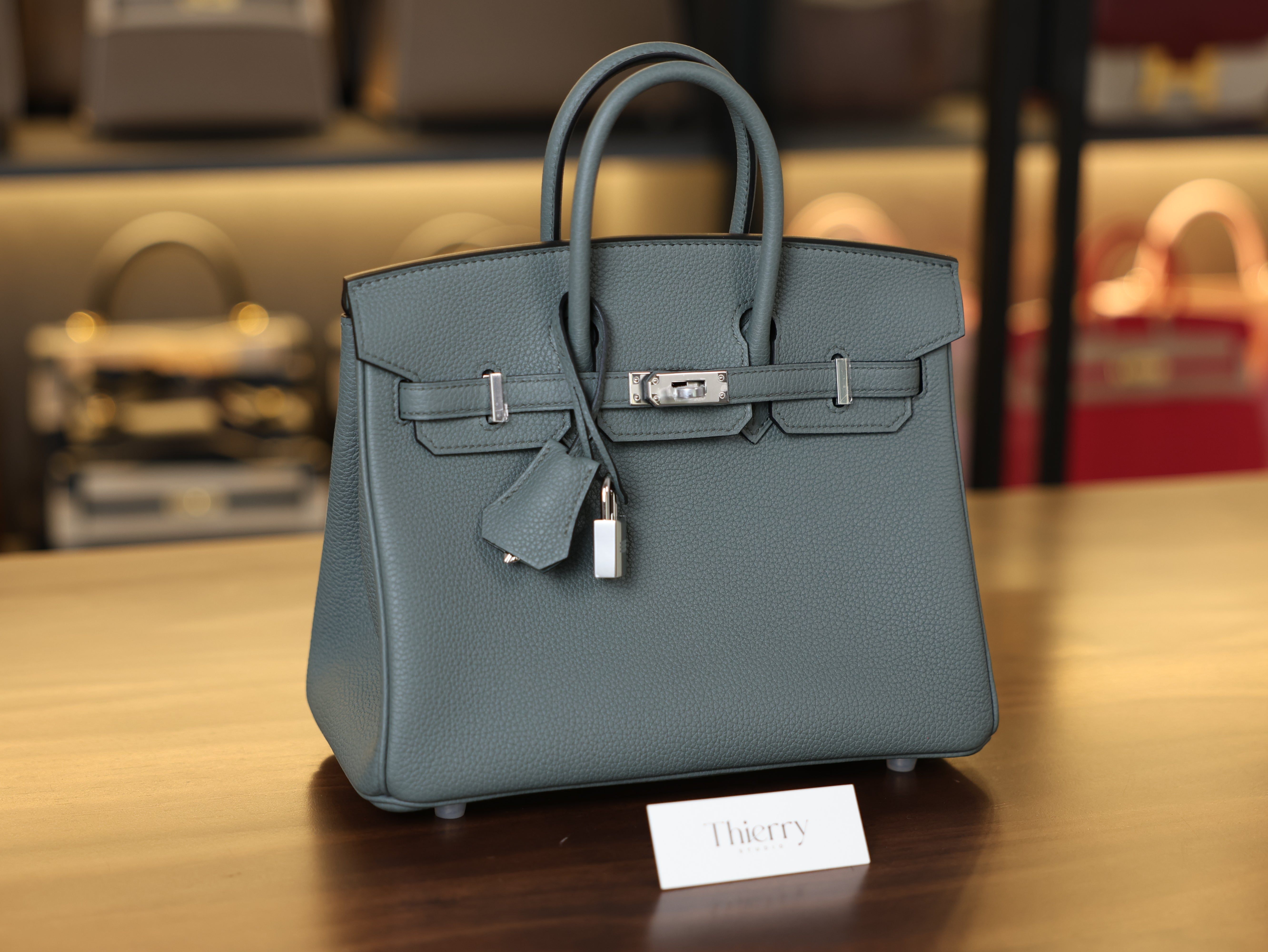 Birkin 25 togo vert amande PHW