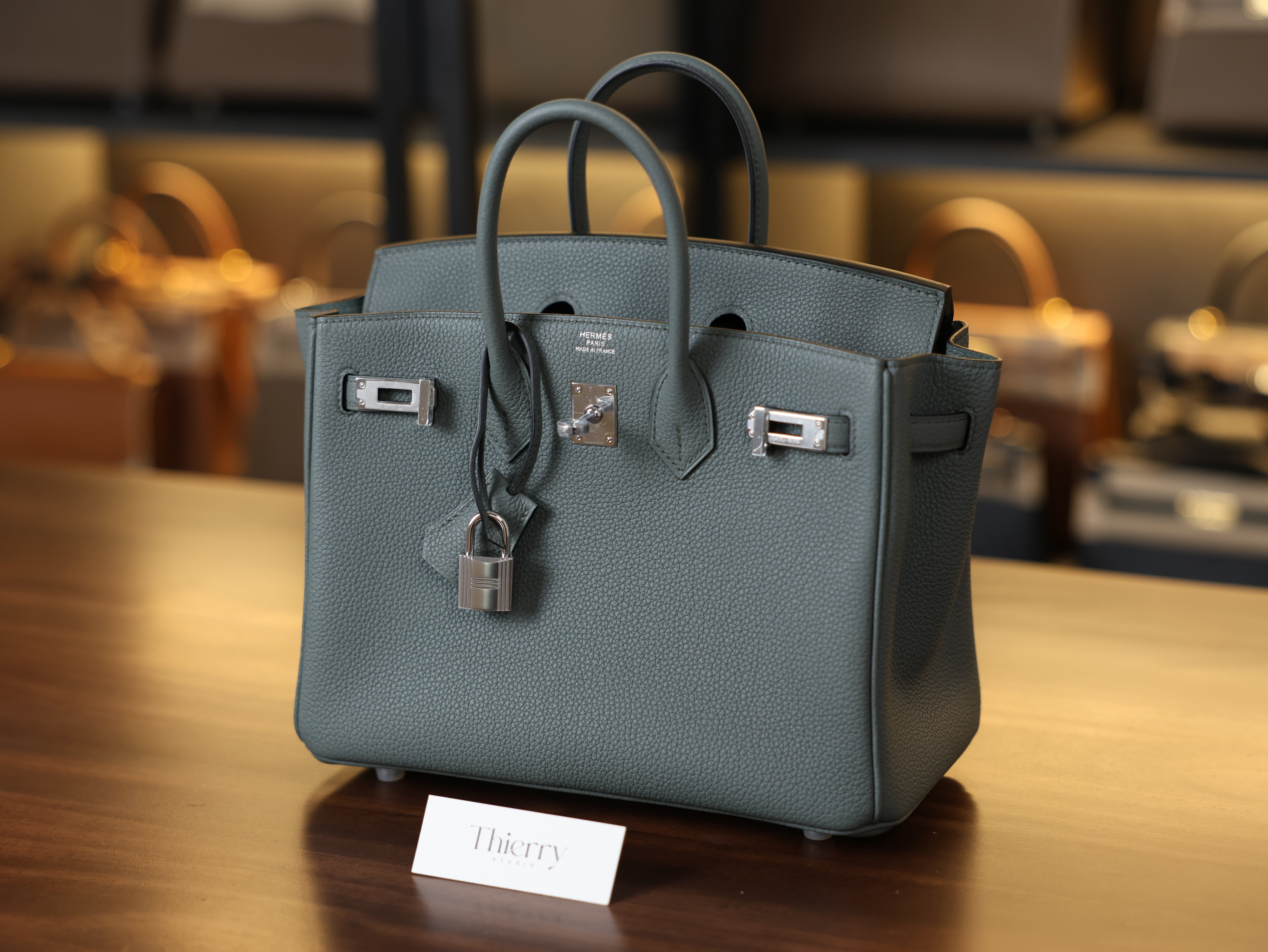 Birkin 25 togo vert amande PHW