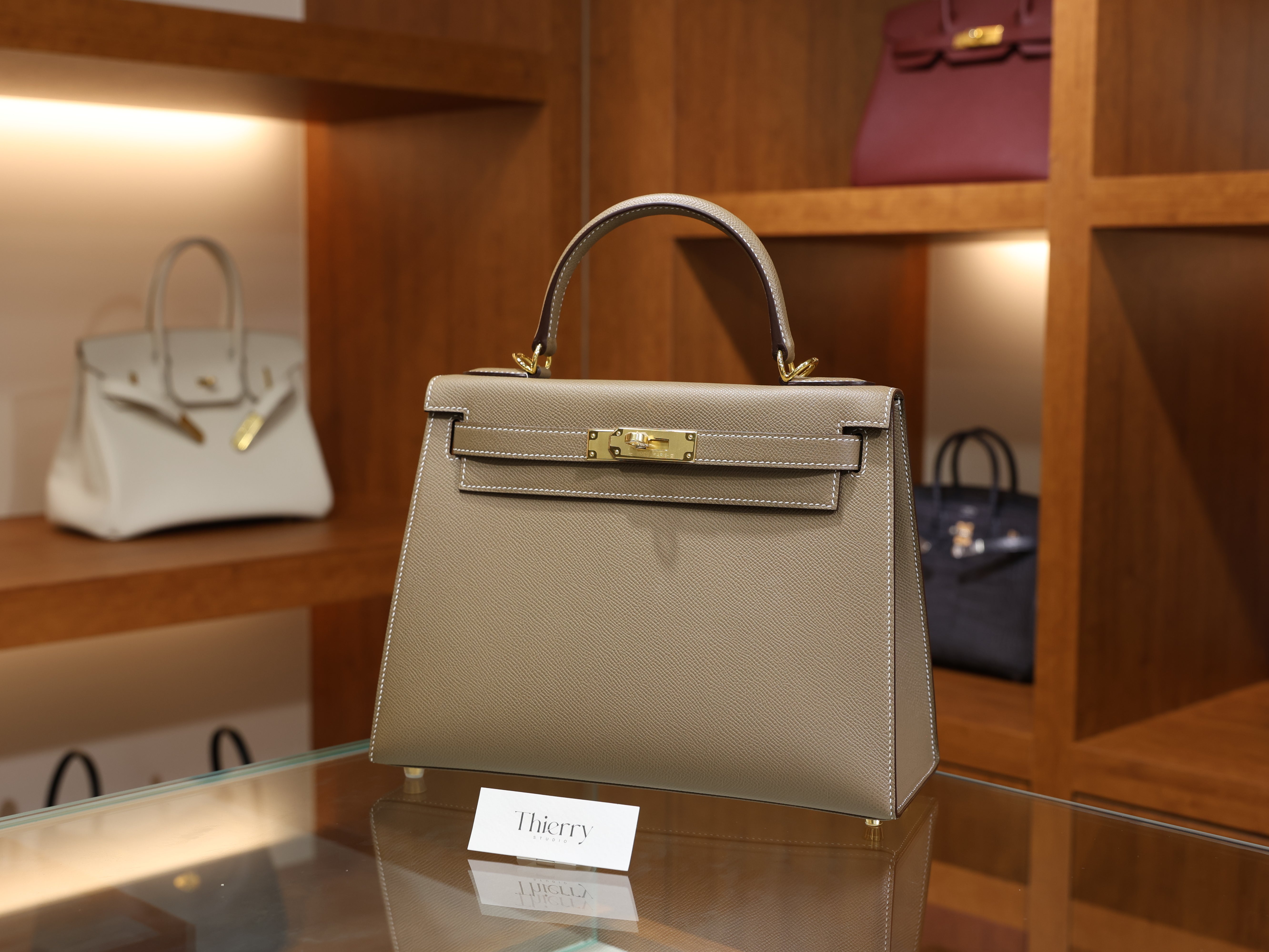 Kelly 28 epsom etoupe GHW