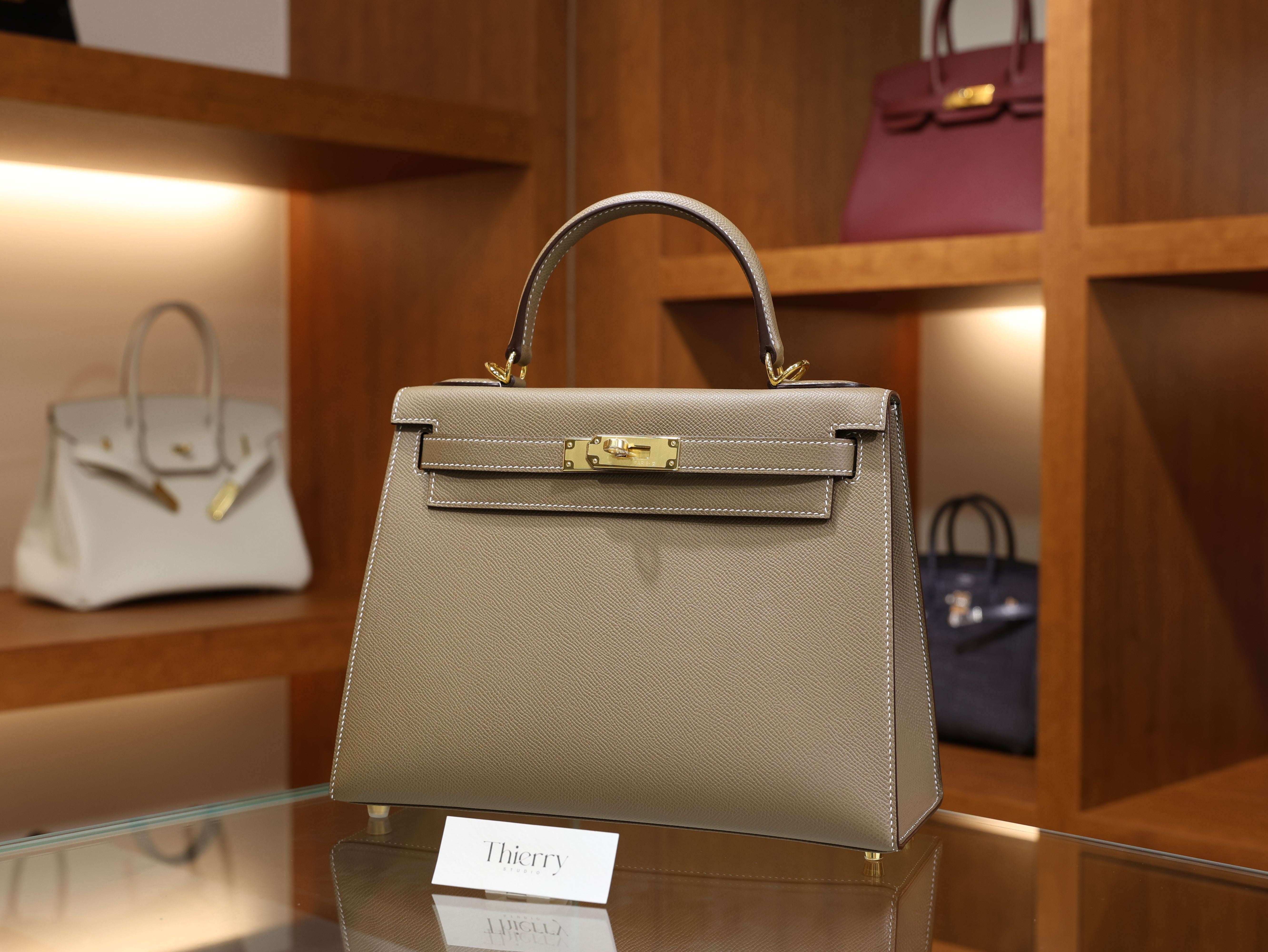 Kelly 28 epsom etoupe GHW