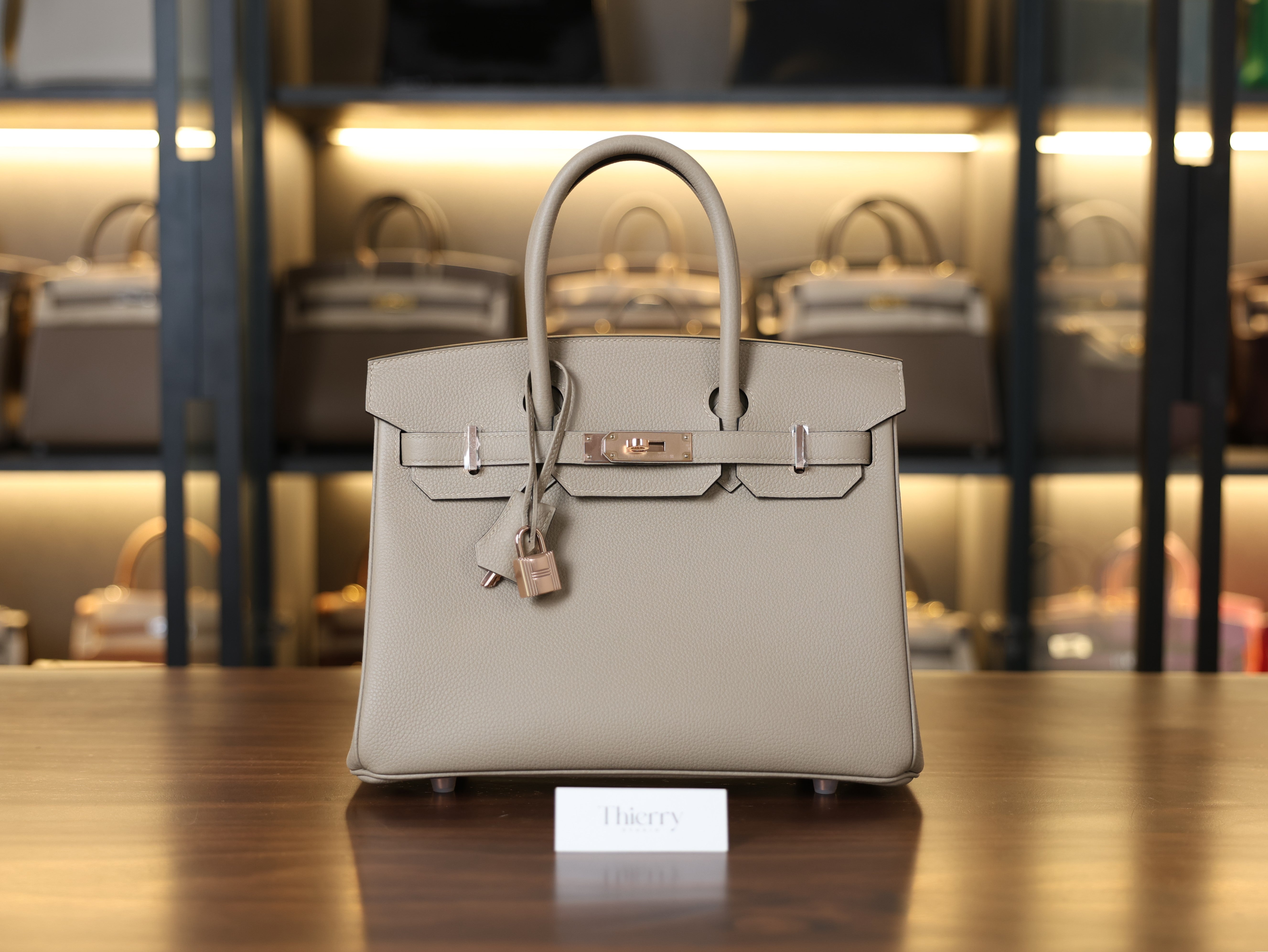 Birkin 30 togo gris tourterelle RGHW