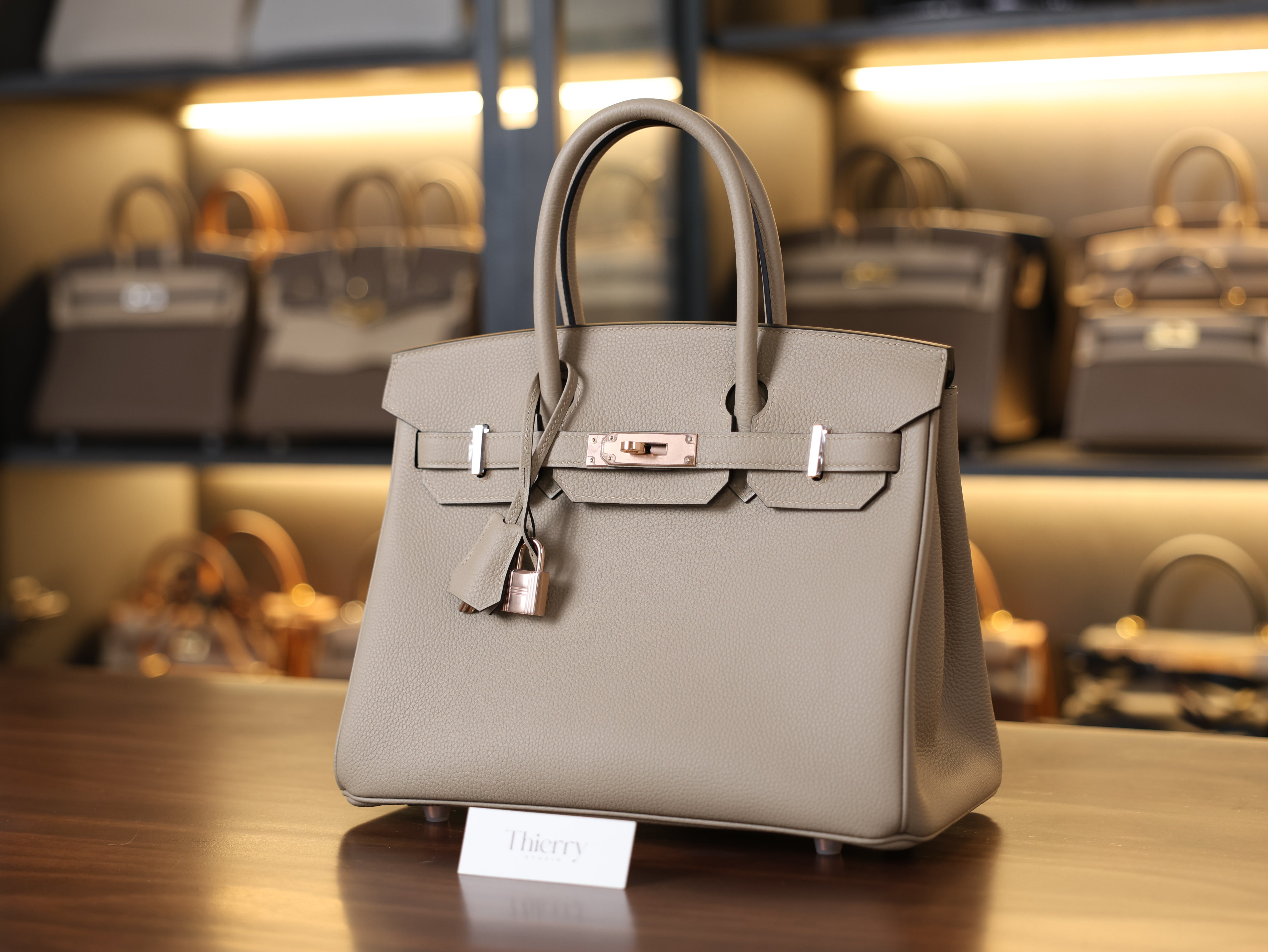 Birkin 30 togo gris tourterelle RGHW