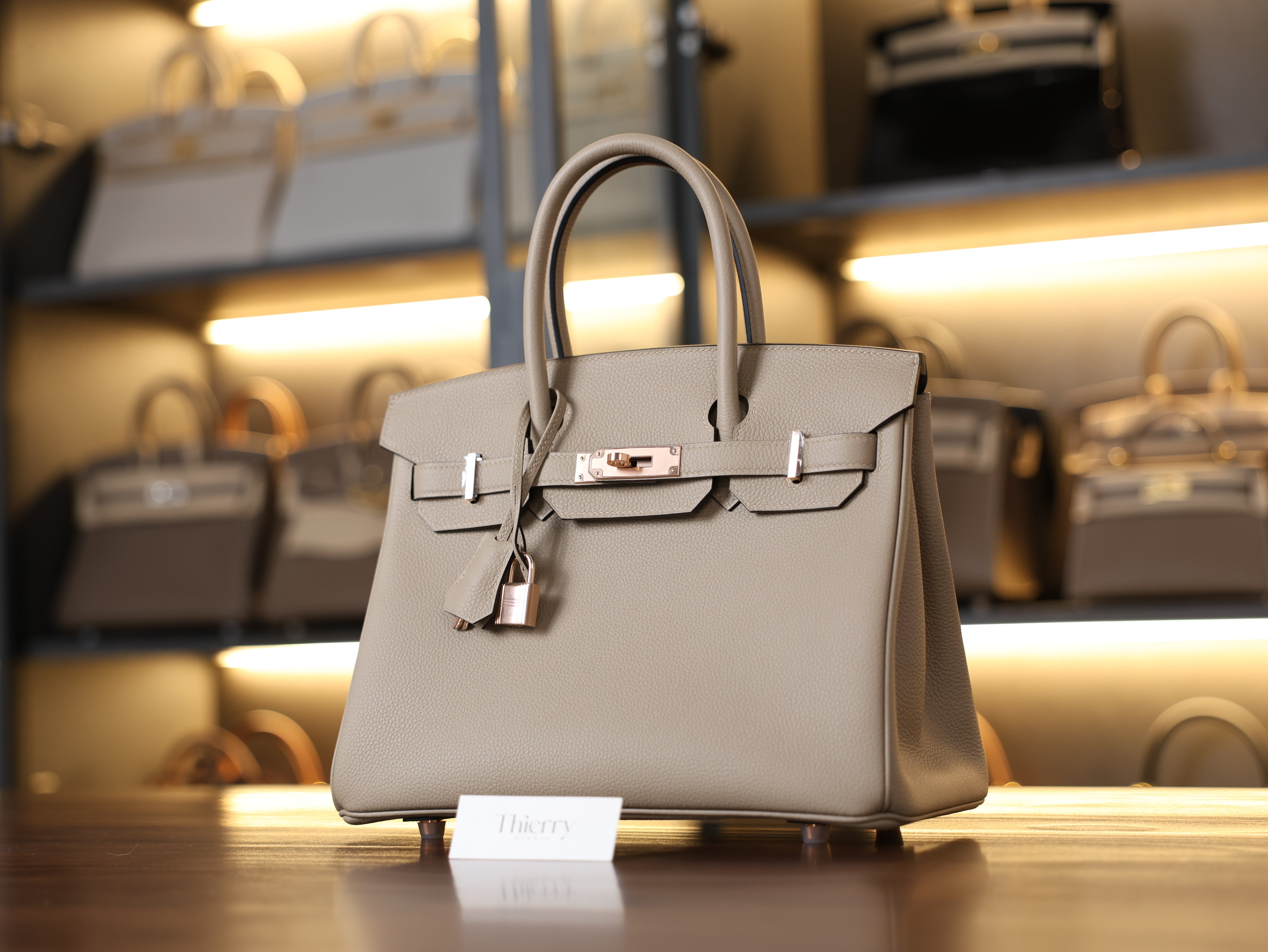 Birkin 30 togo gris tourterelle RGHW