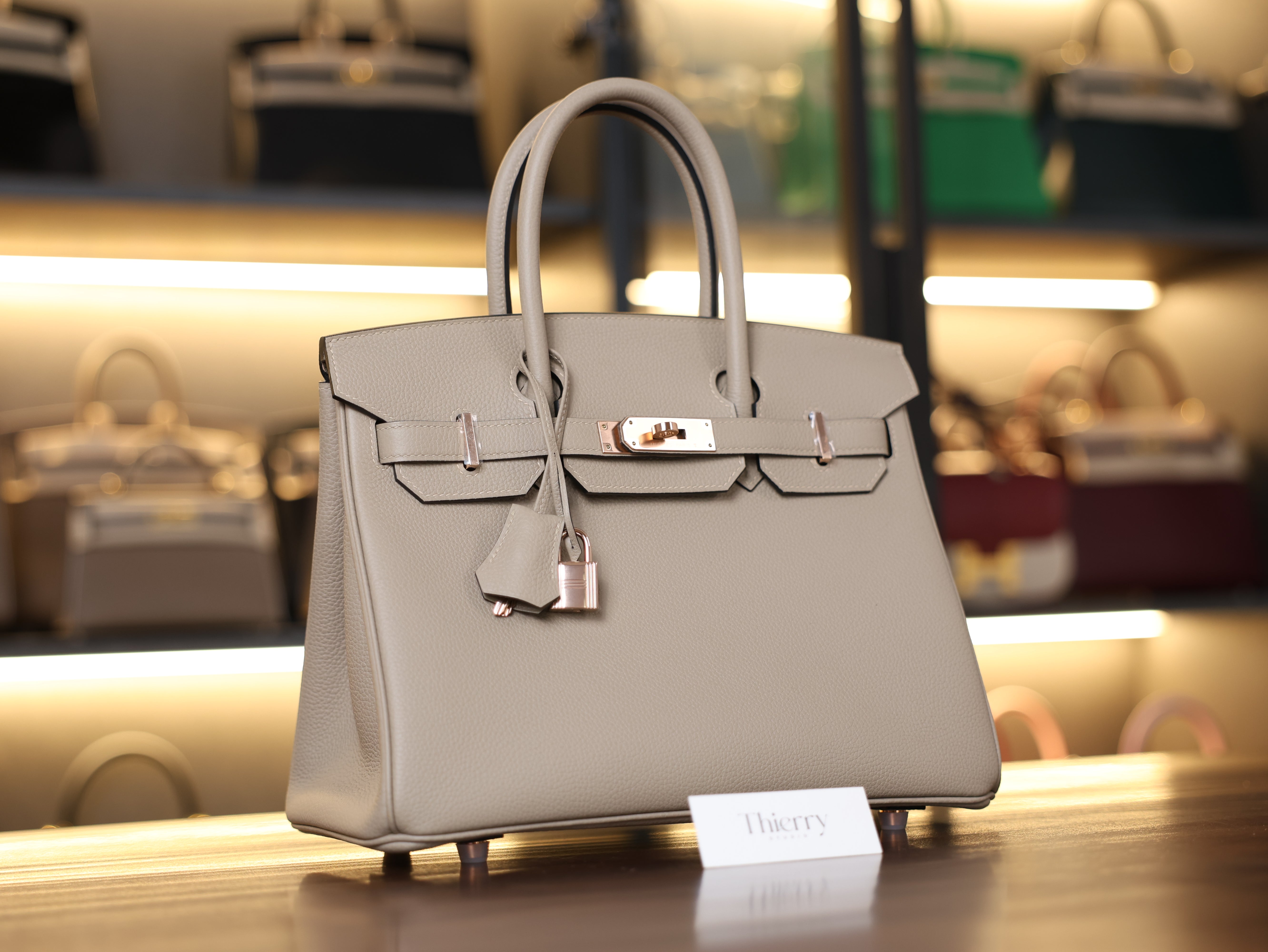 Birkin 30 togo gris tourterelle RGHW