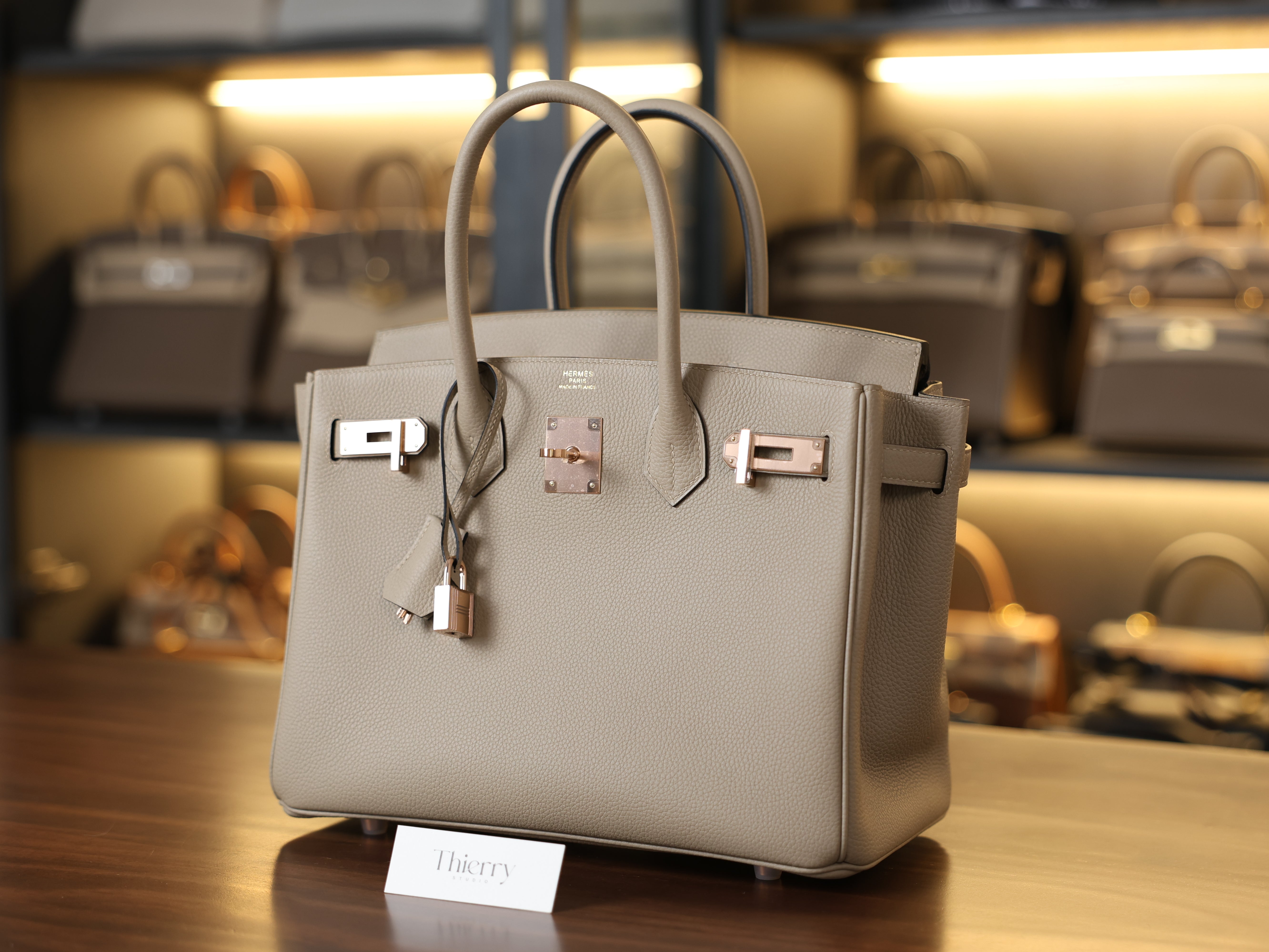 Birkin 30 togo gris tourterelle RGHW