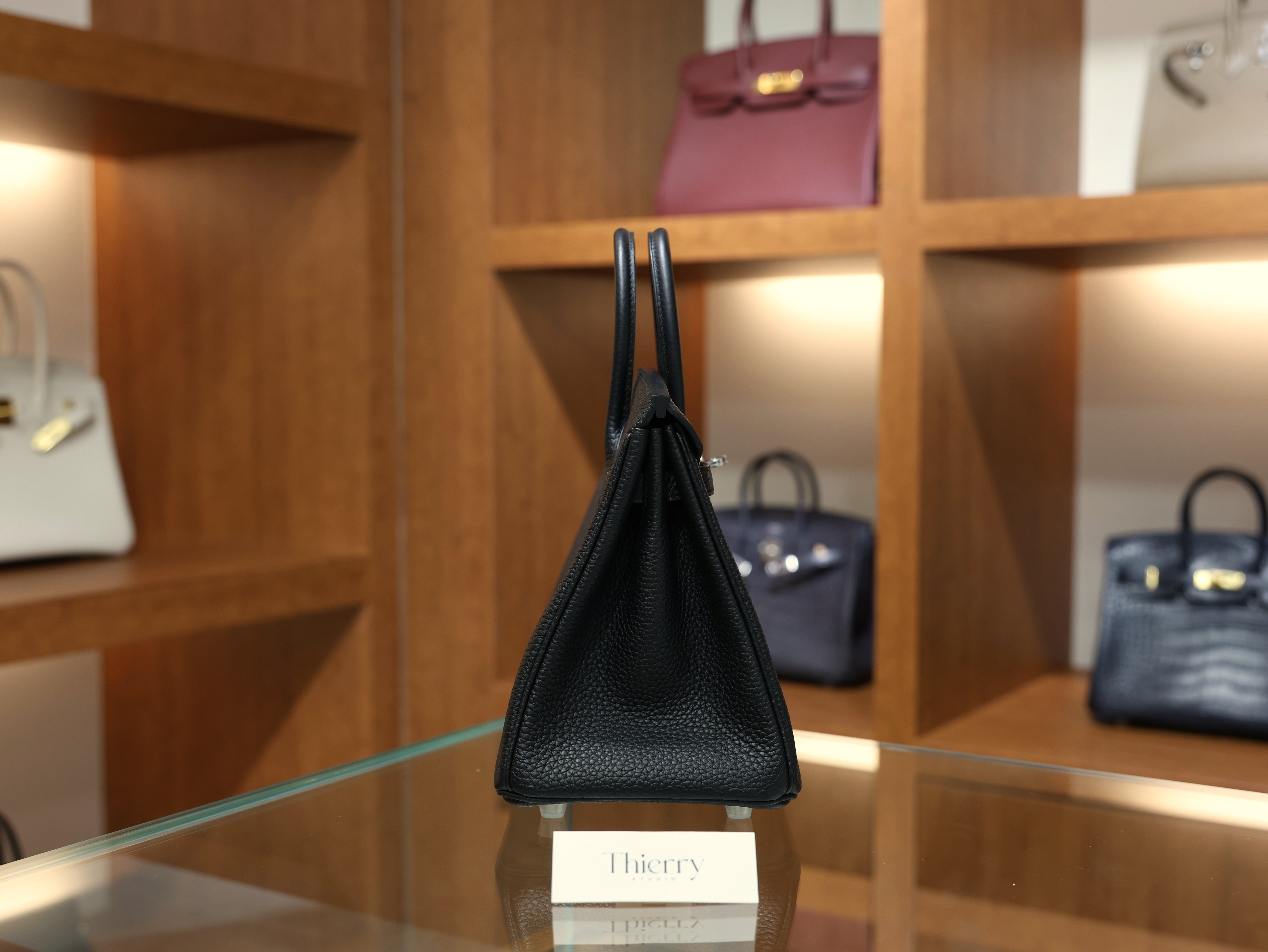 버킨 25 끌레망스 블랙 은장