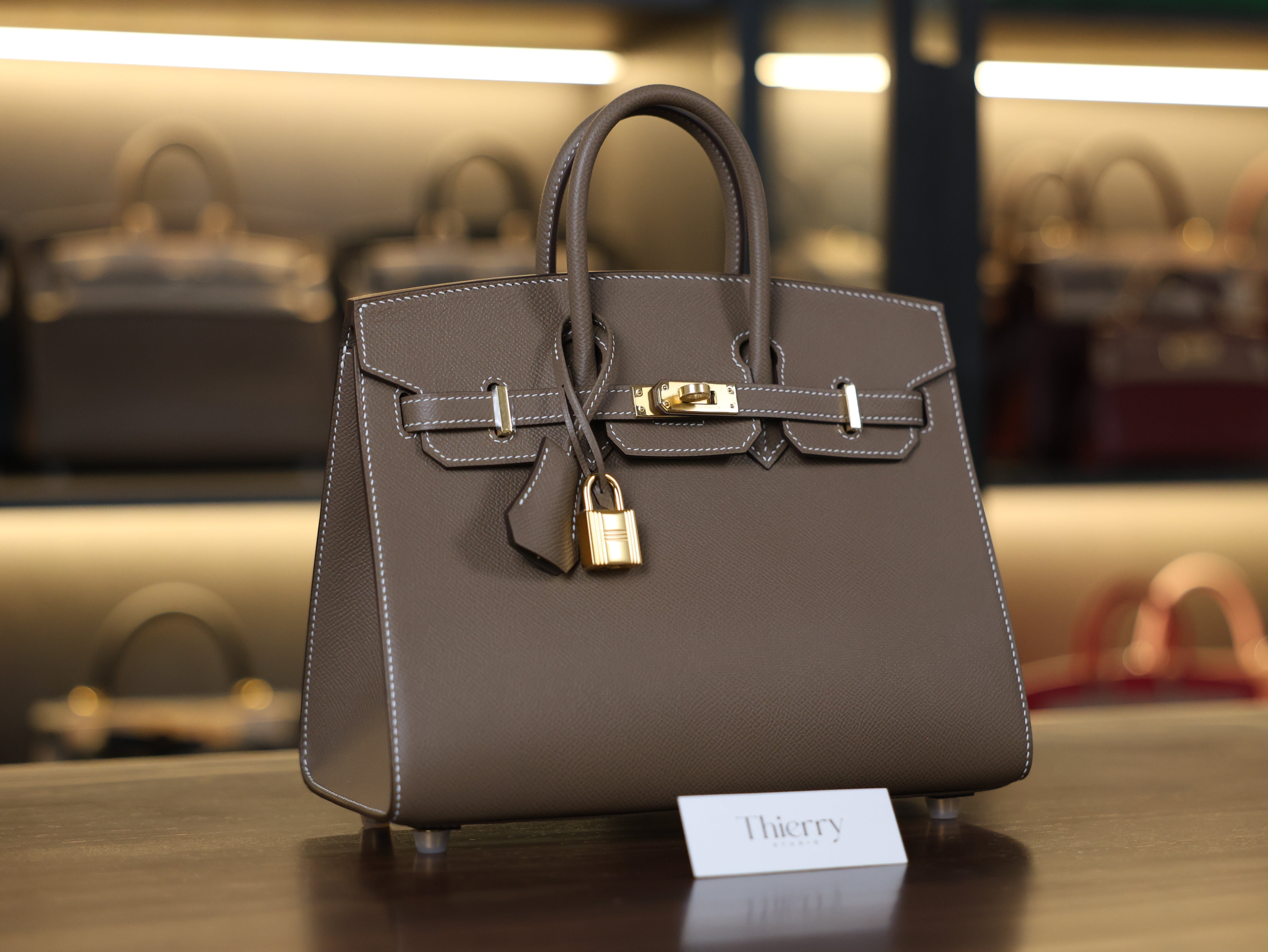 Birkin 25 epsom sellier etoupe GHW