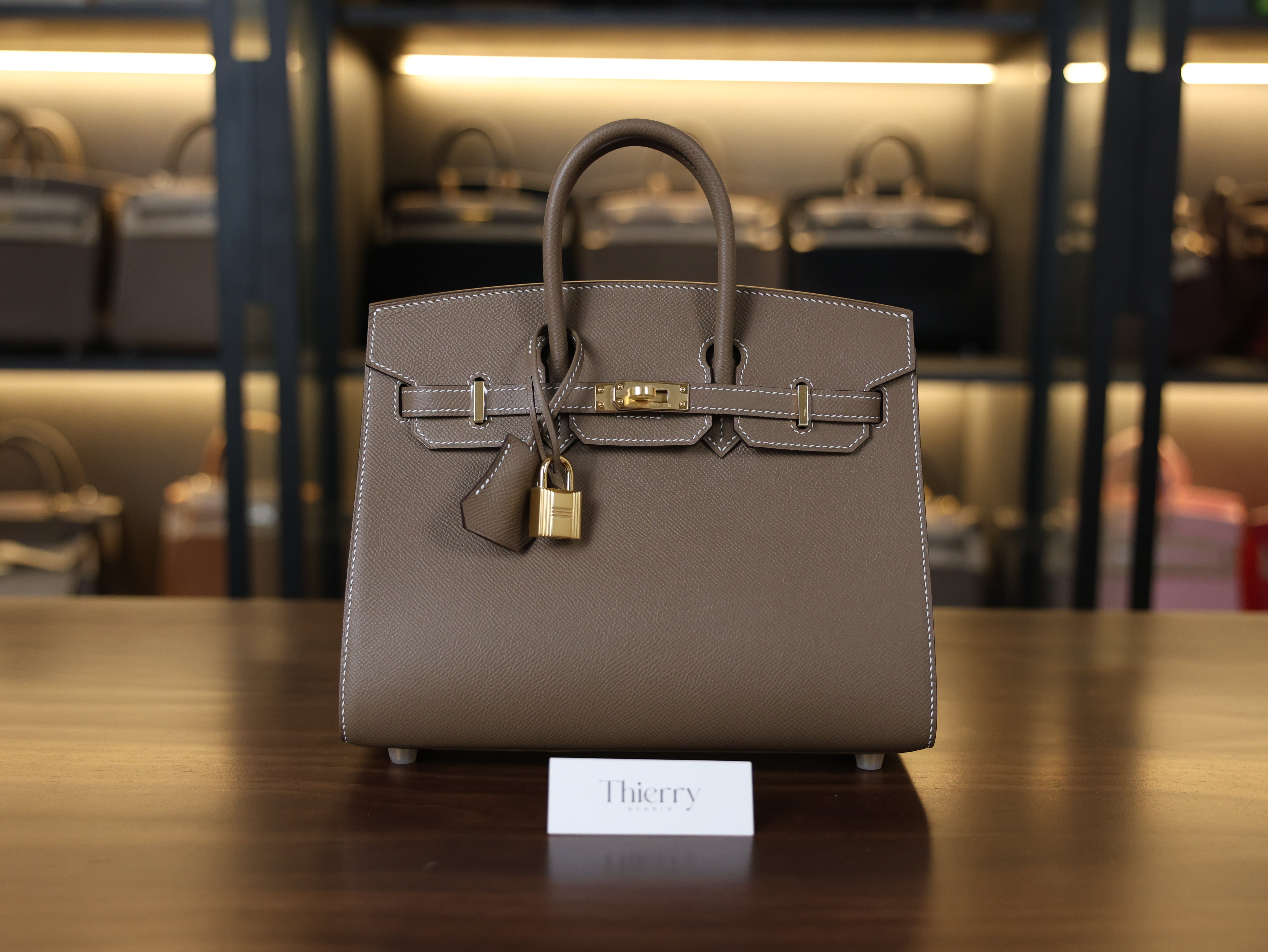 Birkin 25 epsom sellier etoupe GHW