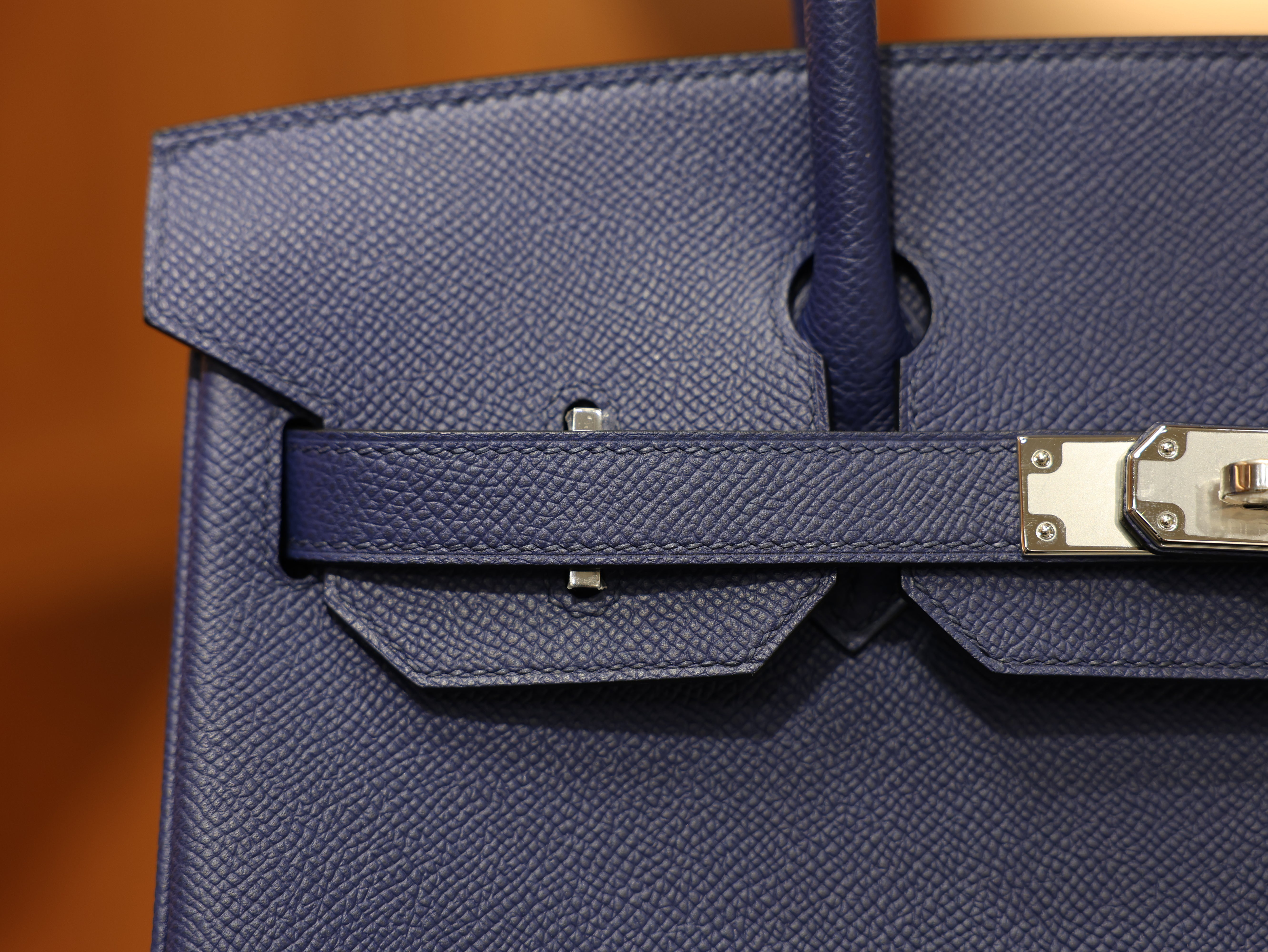 Birkin 30 epsom retourne blue saphir PHW
