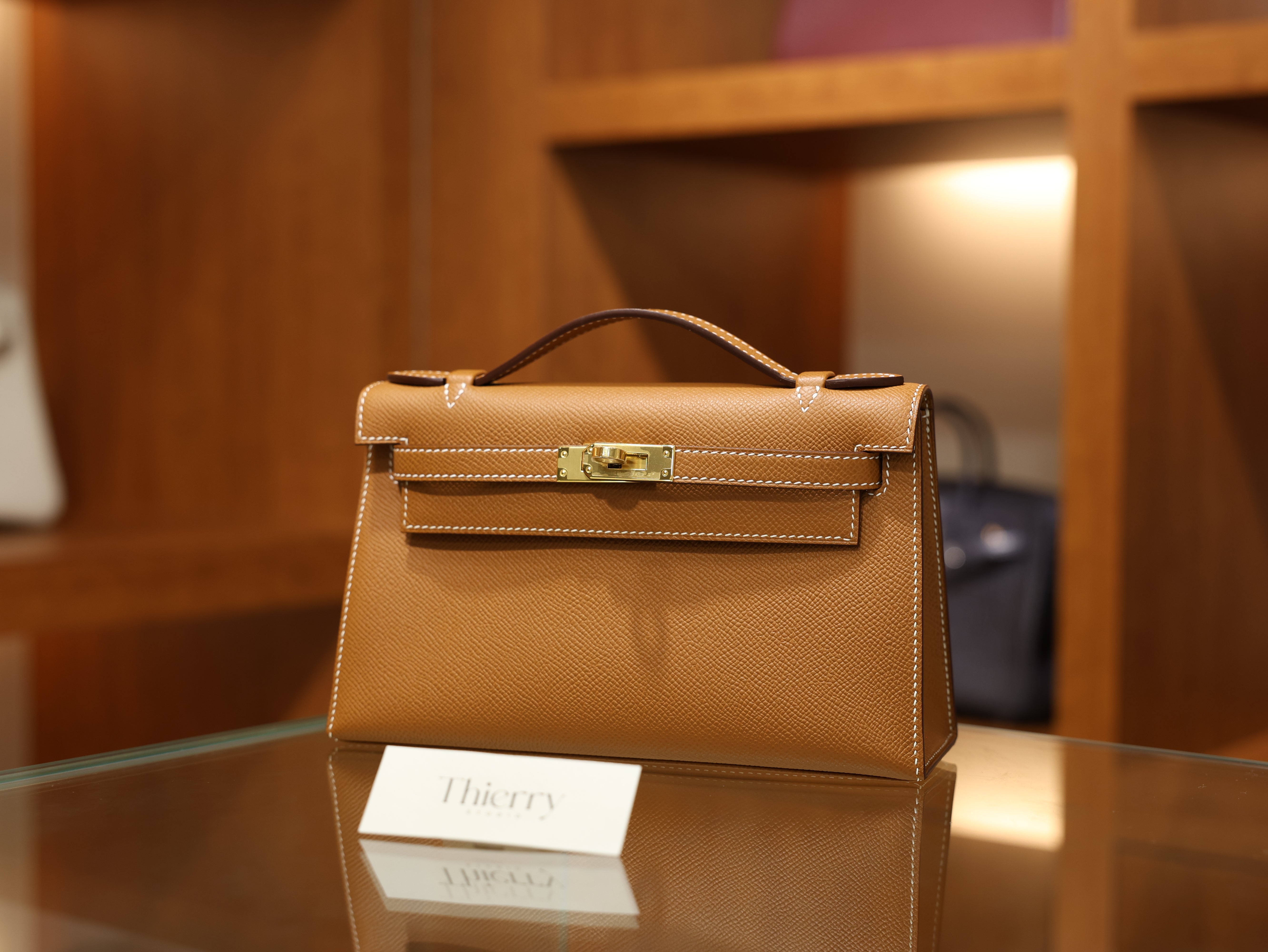 Kelly pochette epsom gold GHW