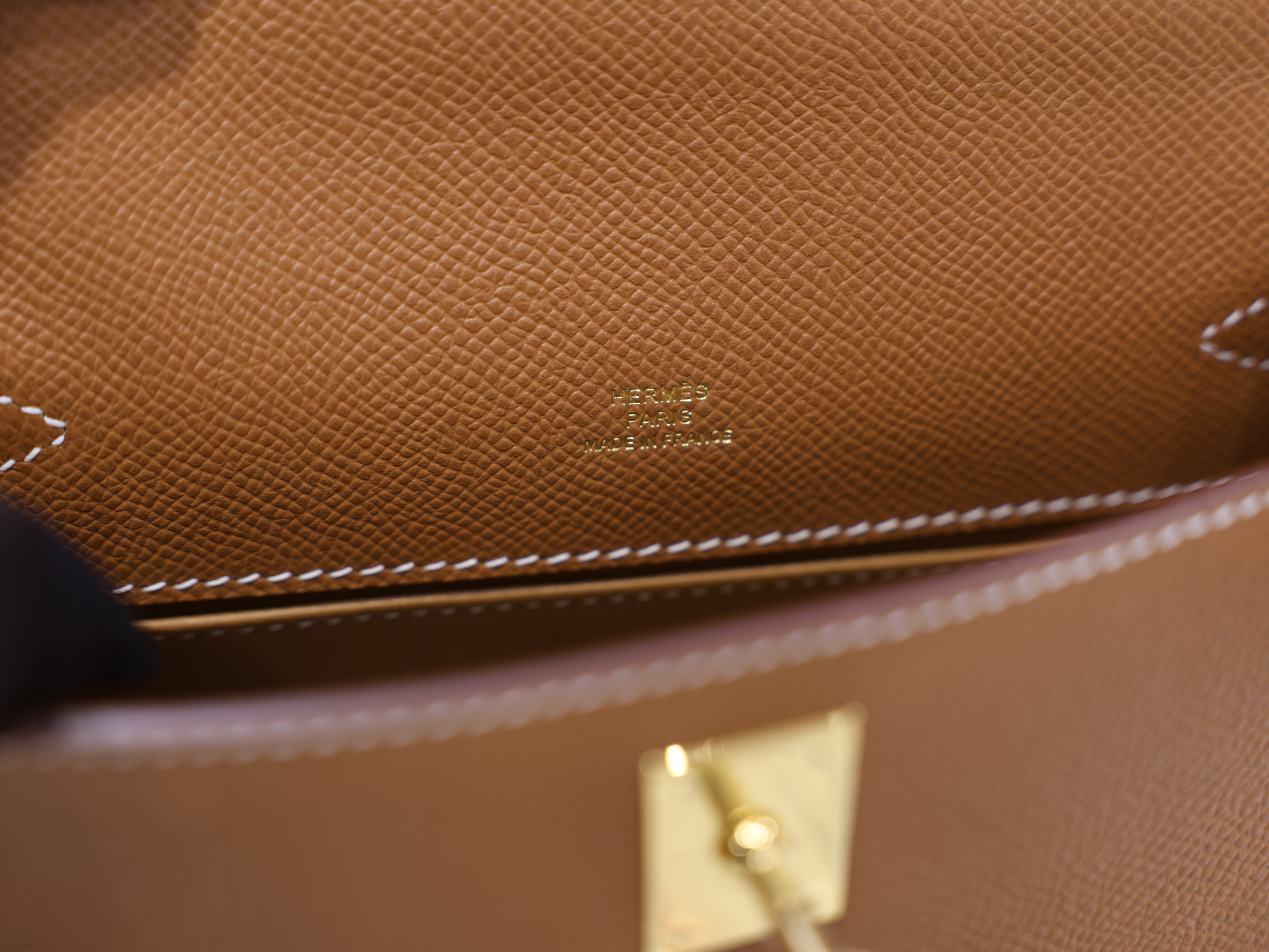 Kelly pochette epsom gold GHW