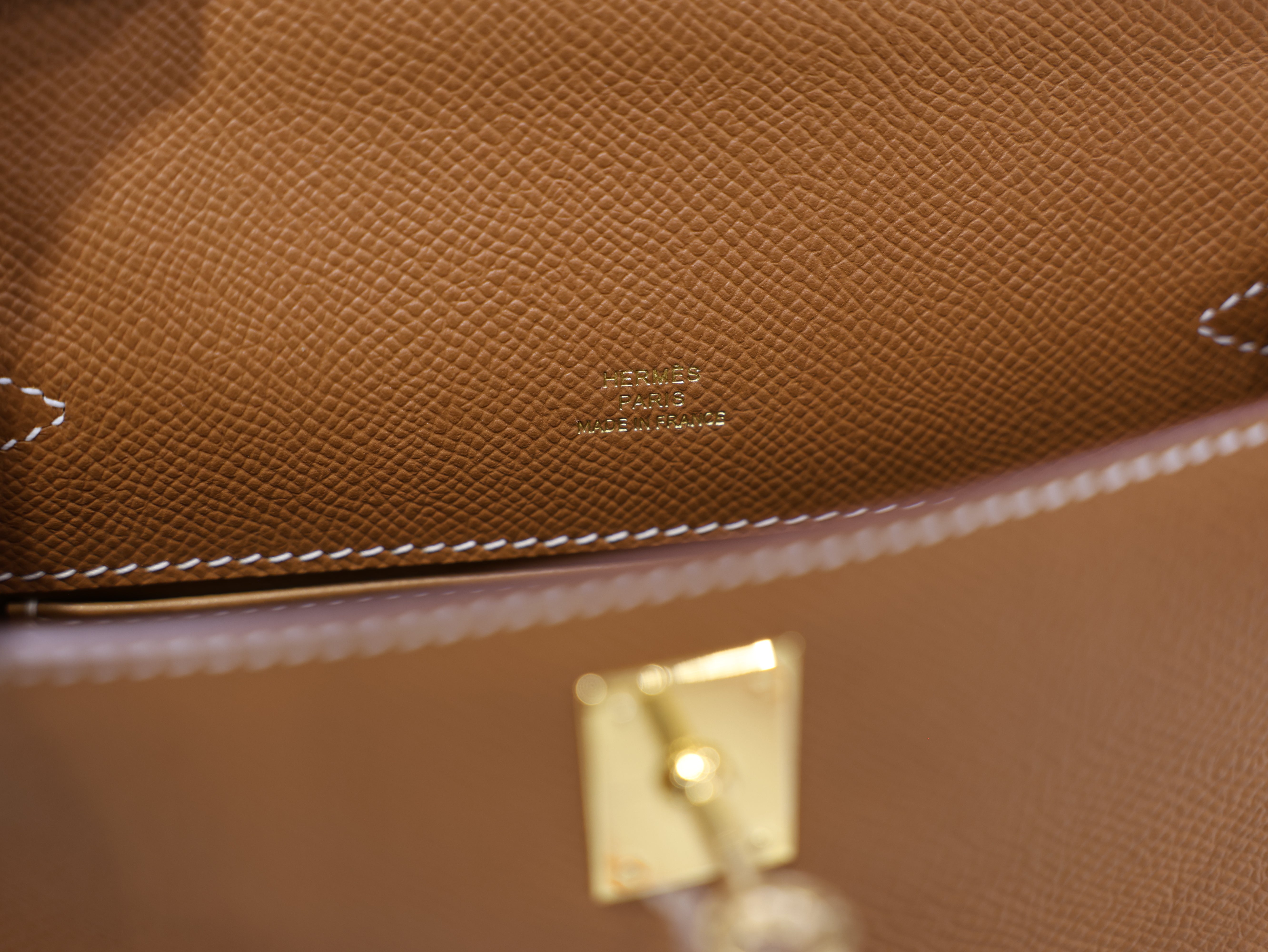 Kelly pochette epsom gold GHW