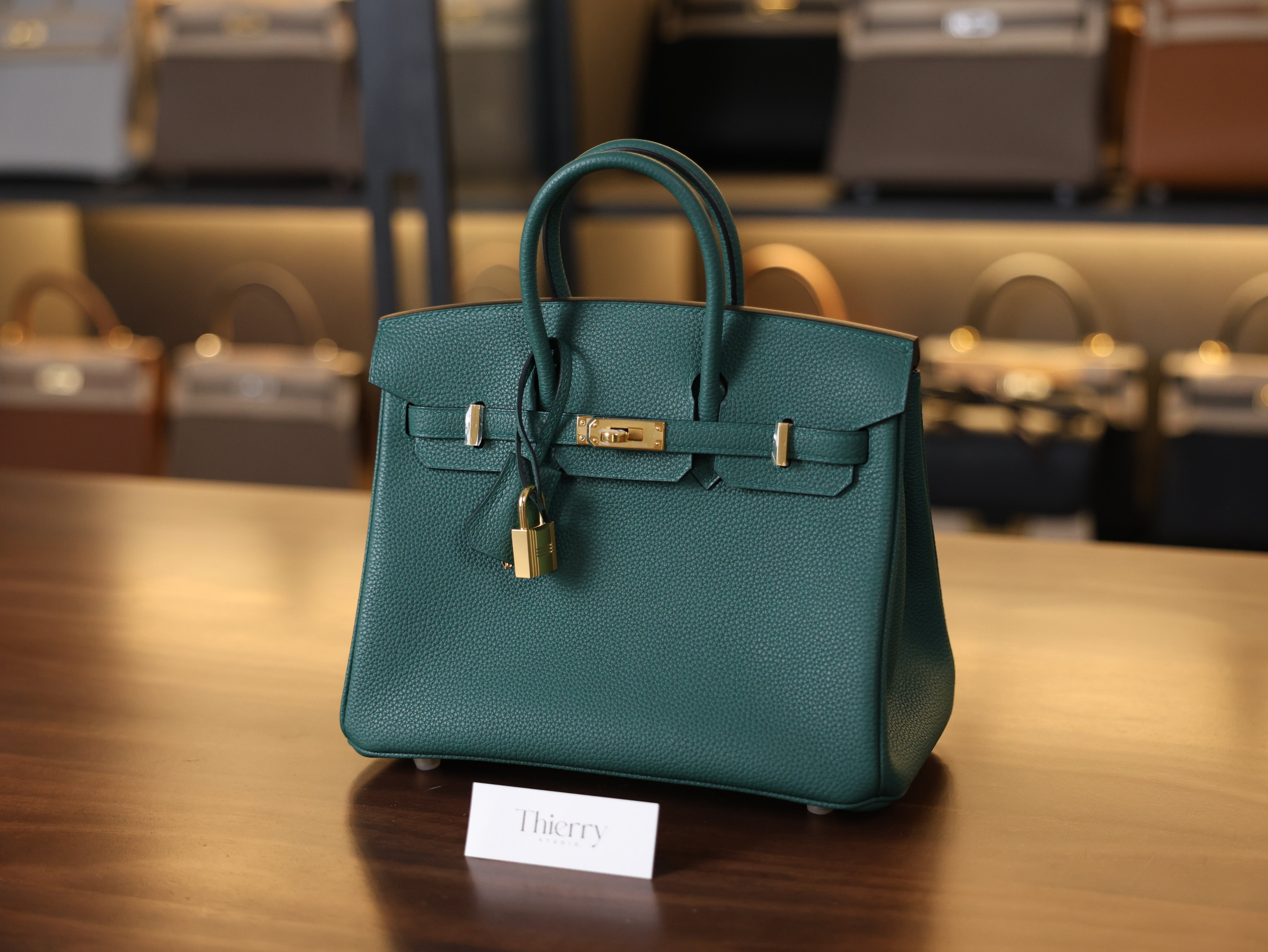 Birkin 25 togo malachite GHW