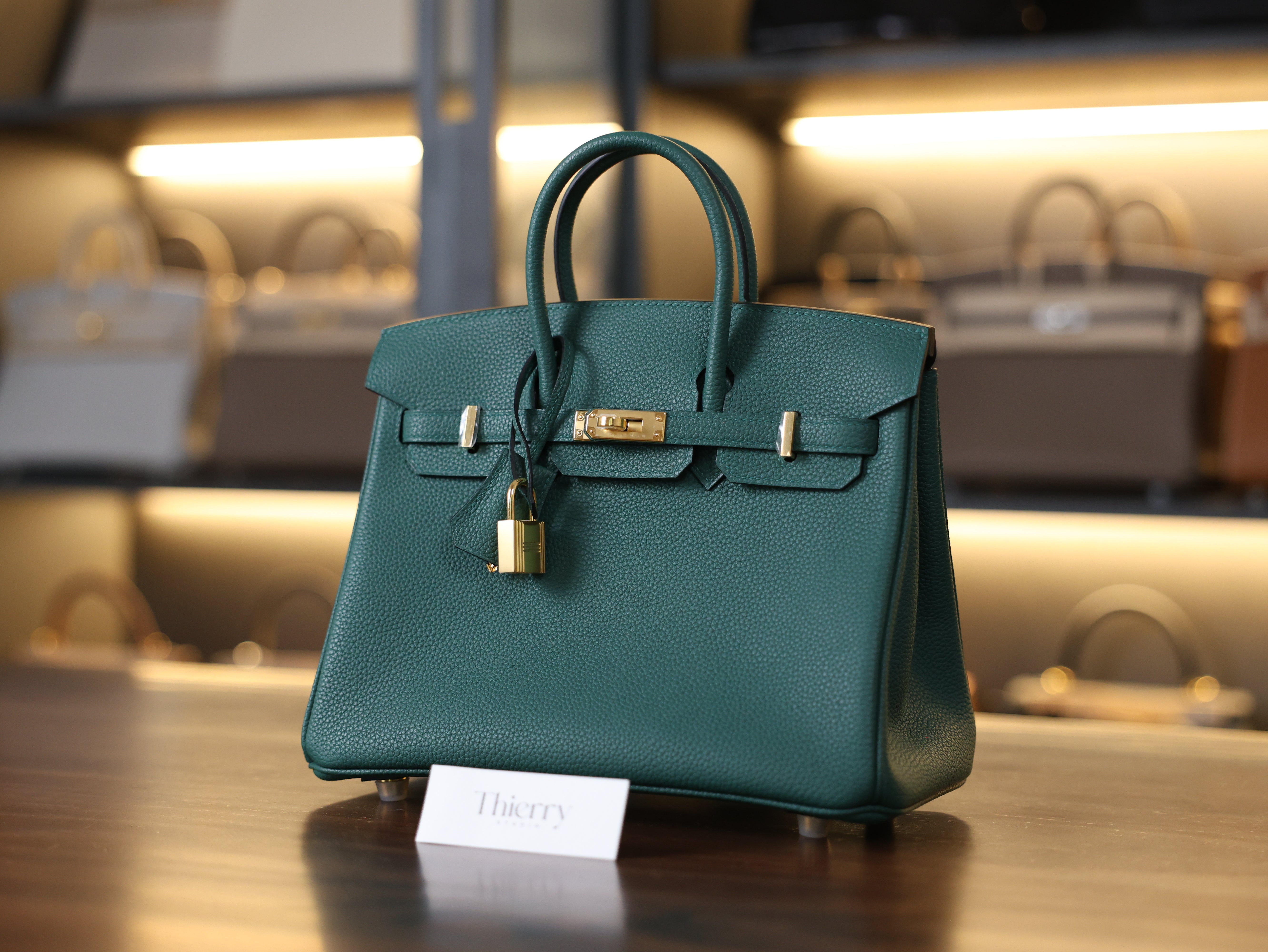 Birkin 25 togo malachite GHW