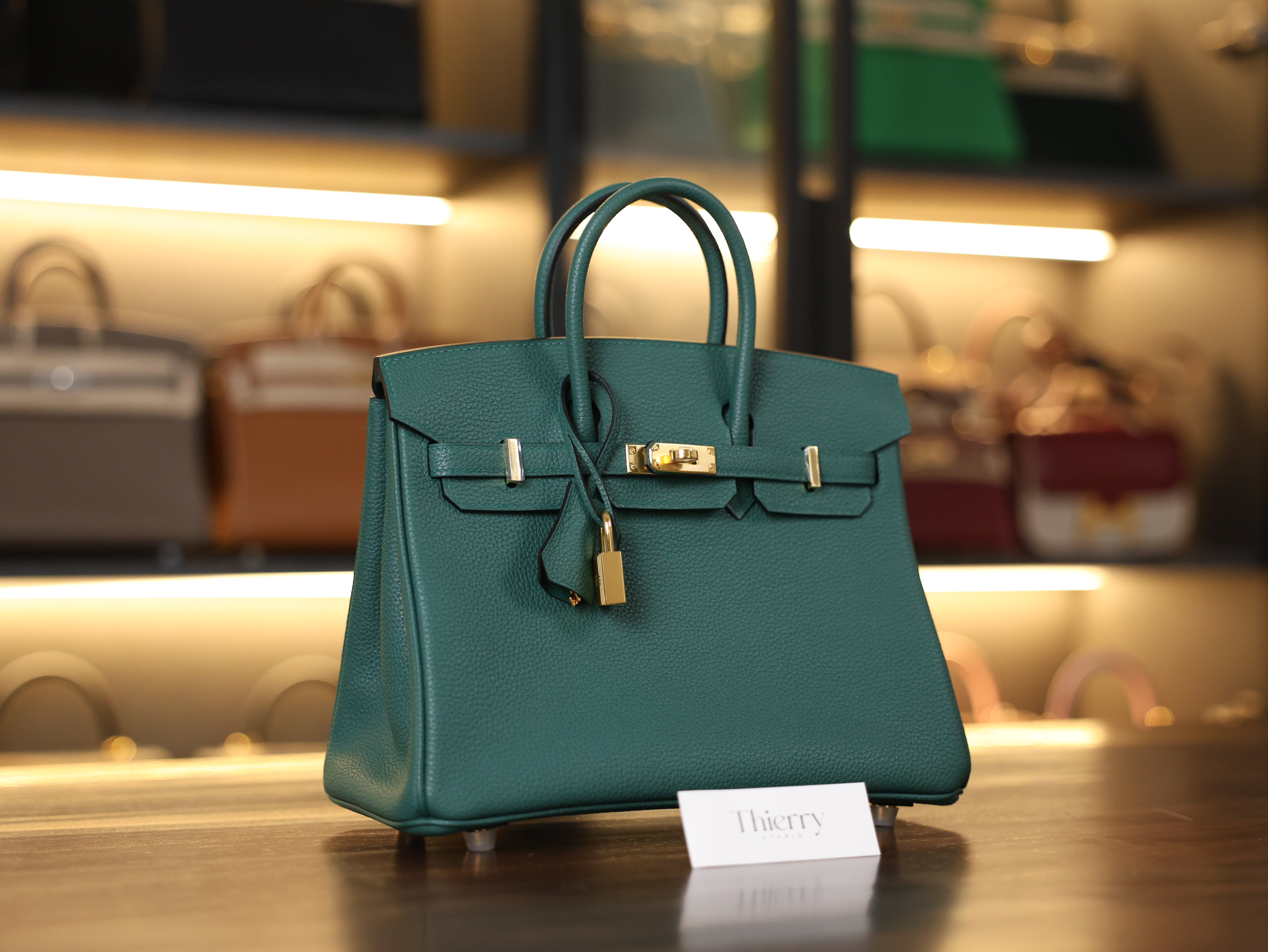 Birkin 25 togo malachite GHW