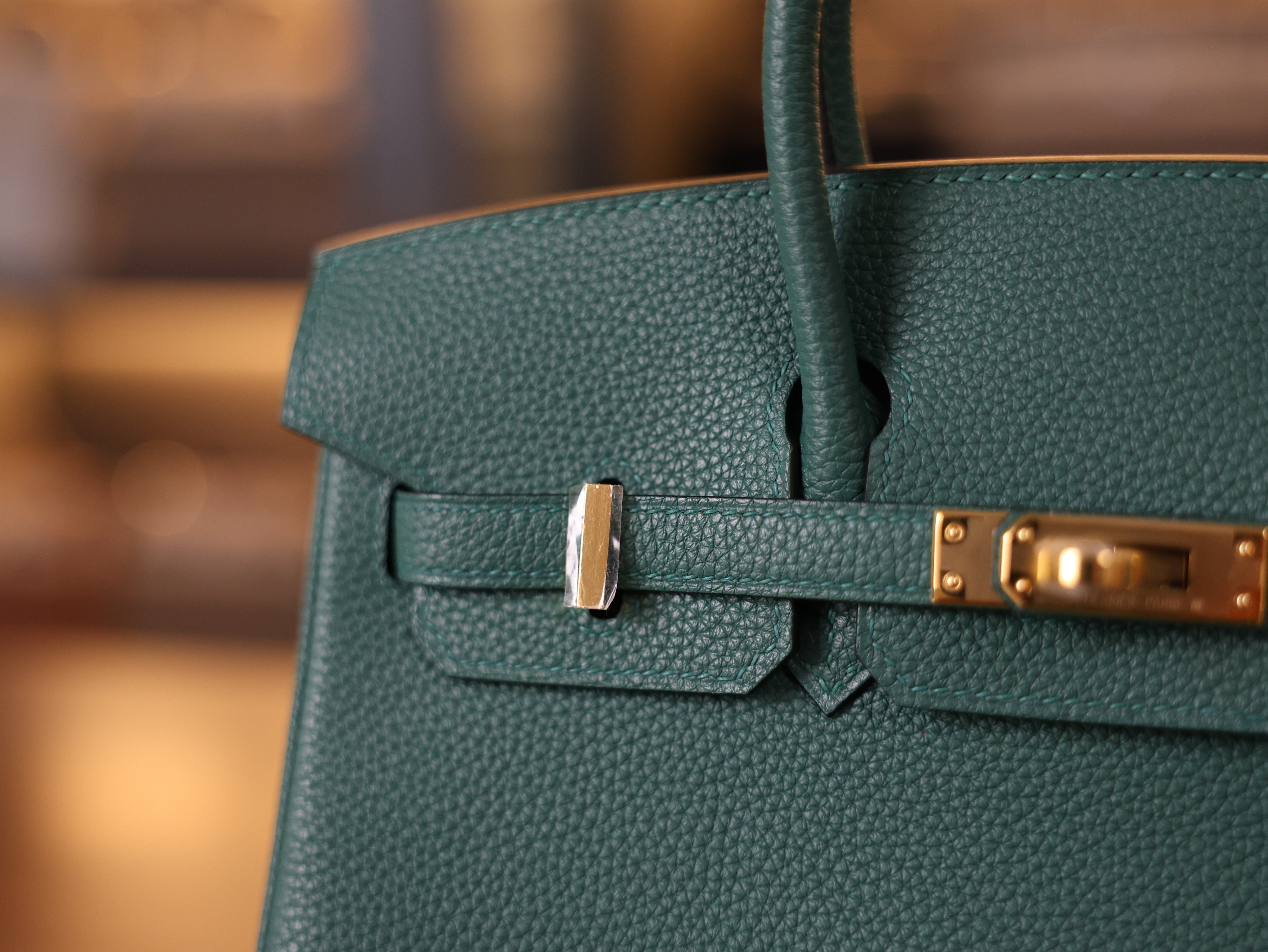 Birkin 25 togo malachite GHW