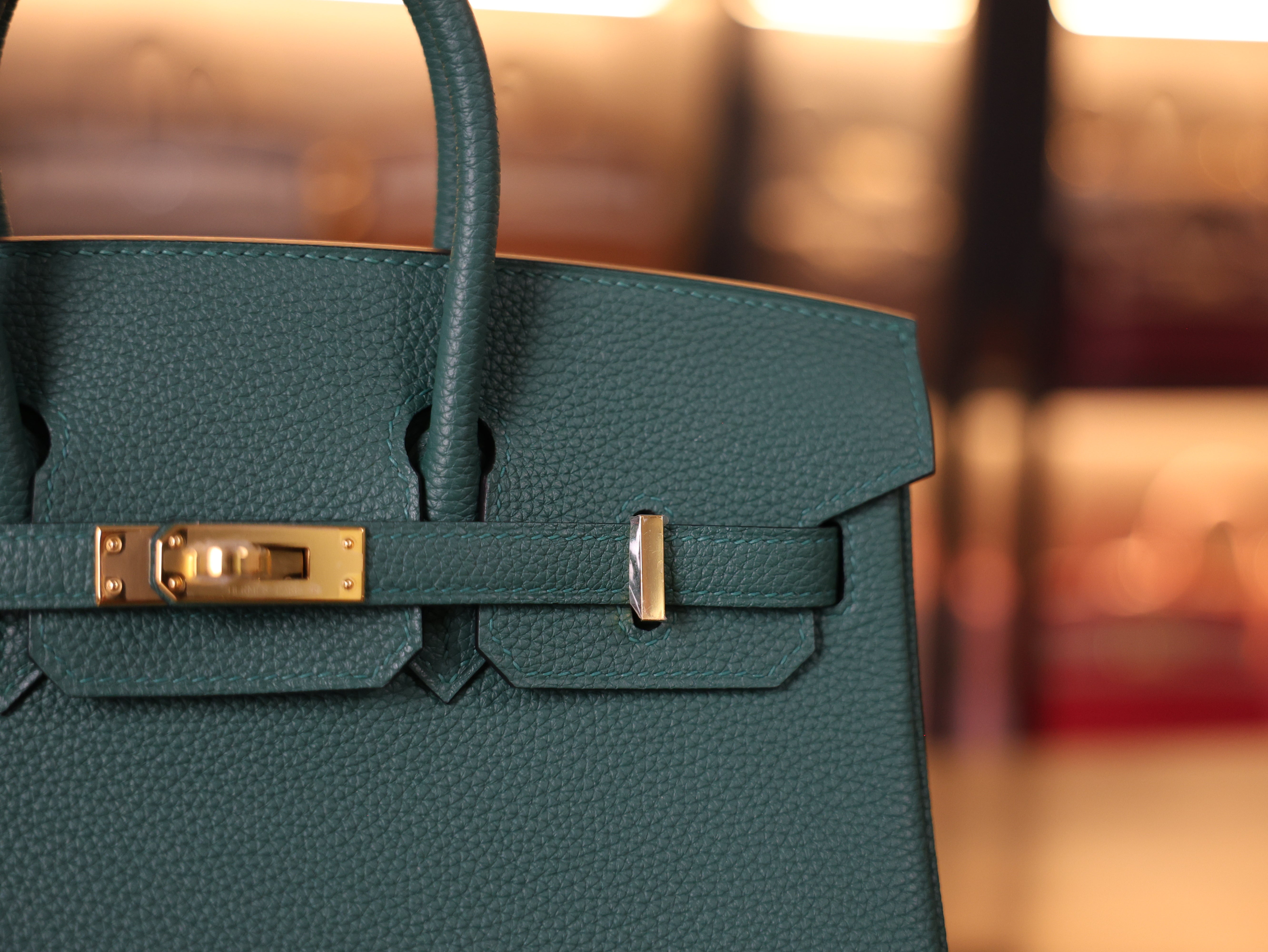 Birkin 25 togo malachite GHW