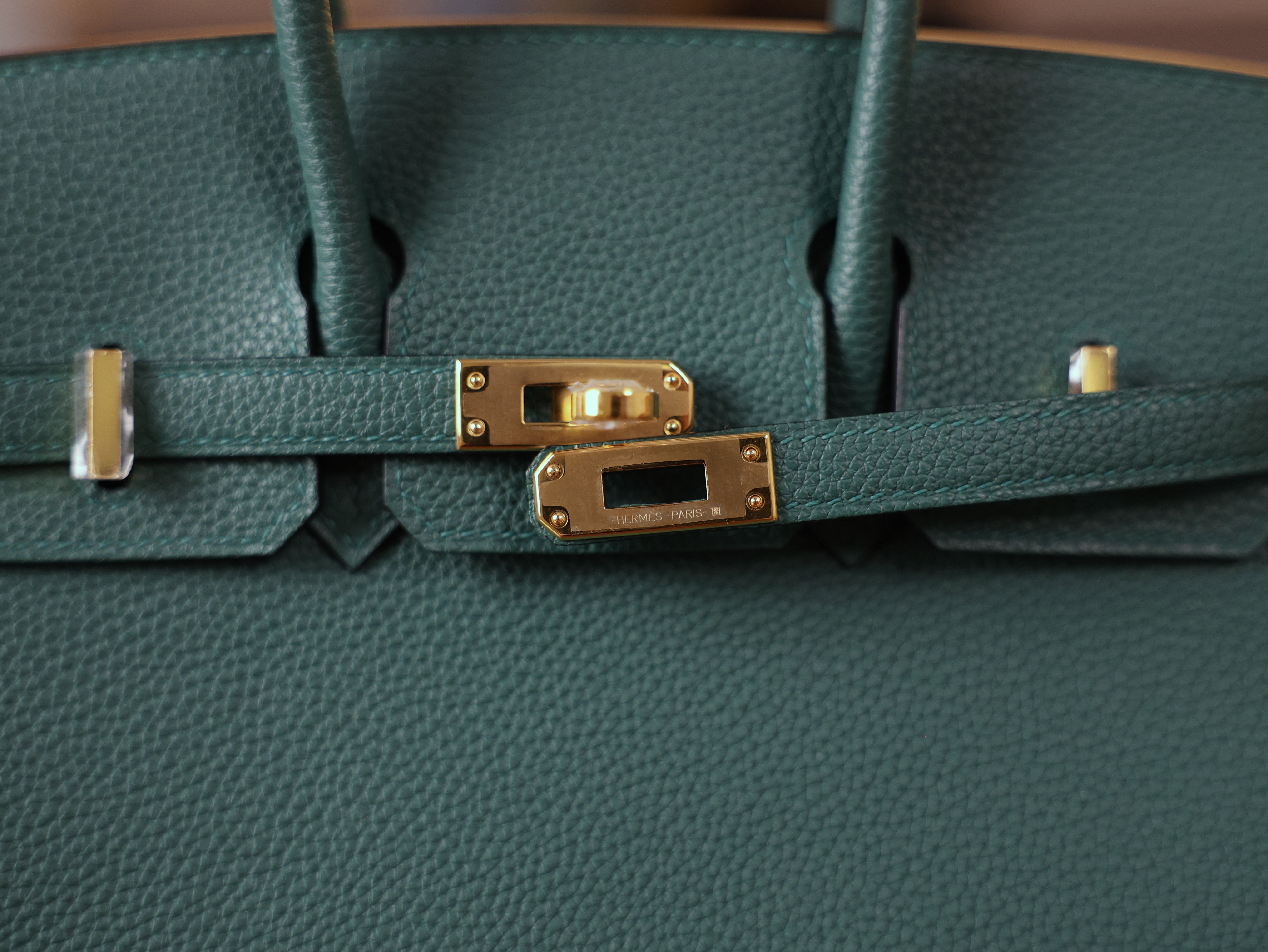 Birkin 25 togo malachite GHW