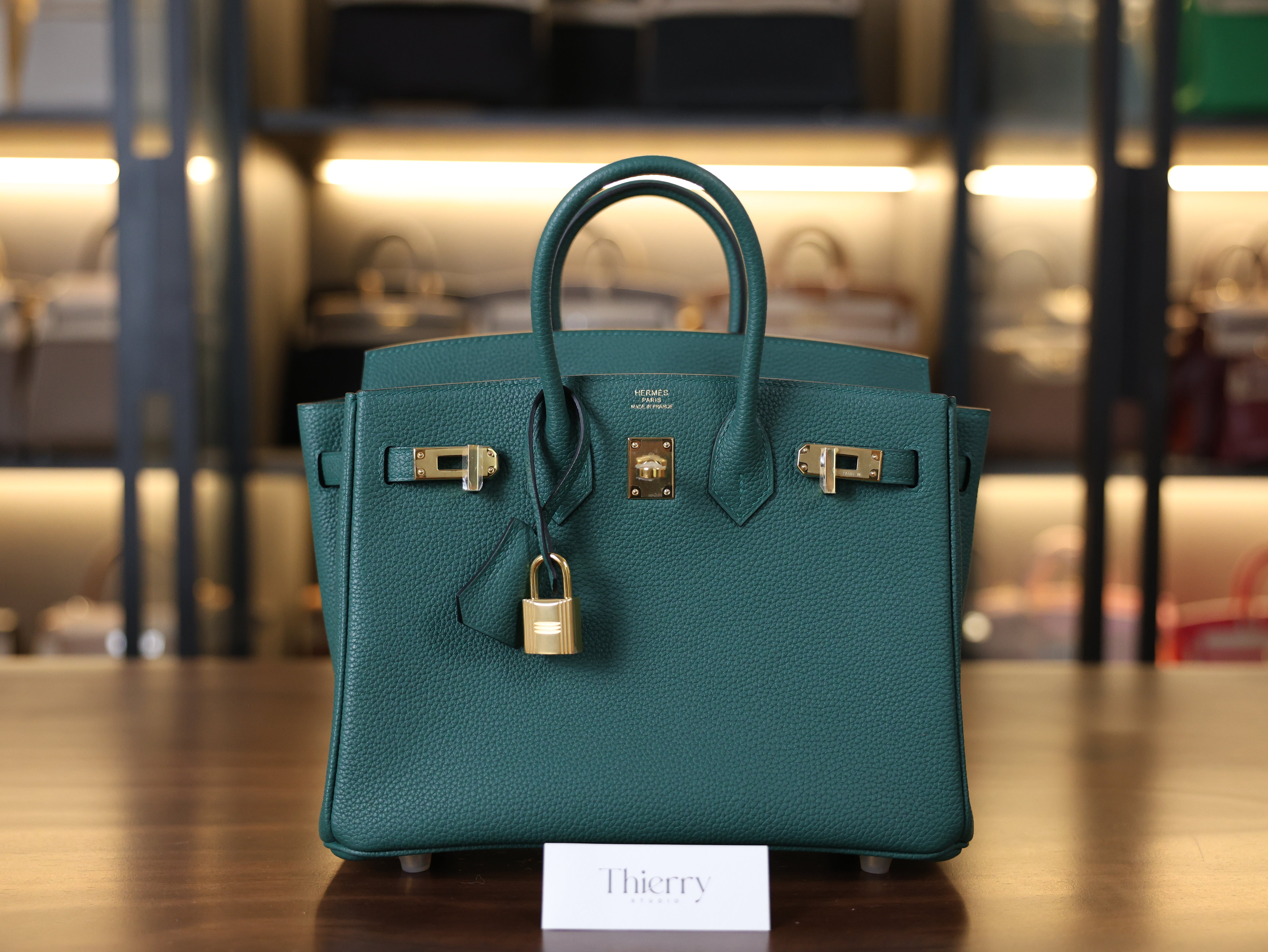 Birkin 25 togo malachite GHW