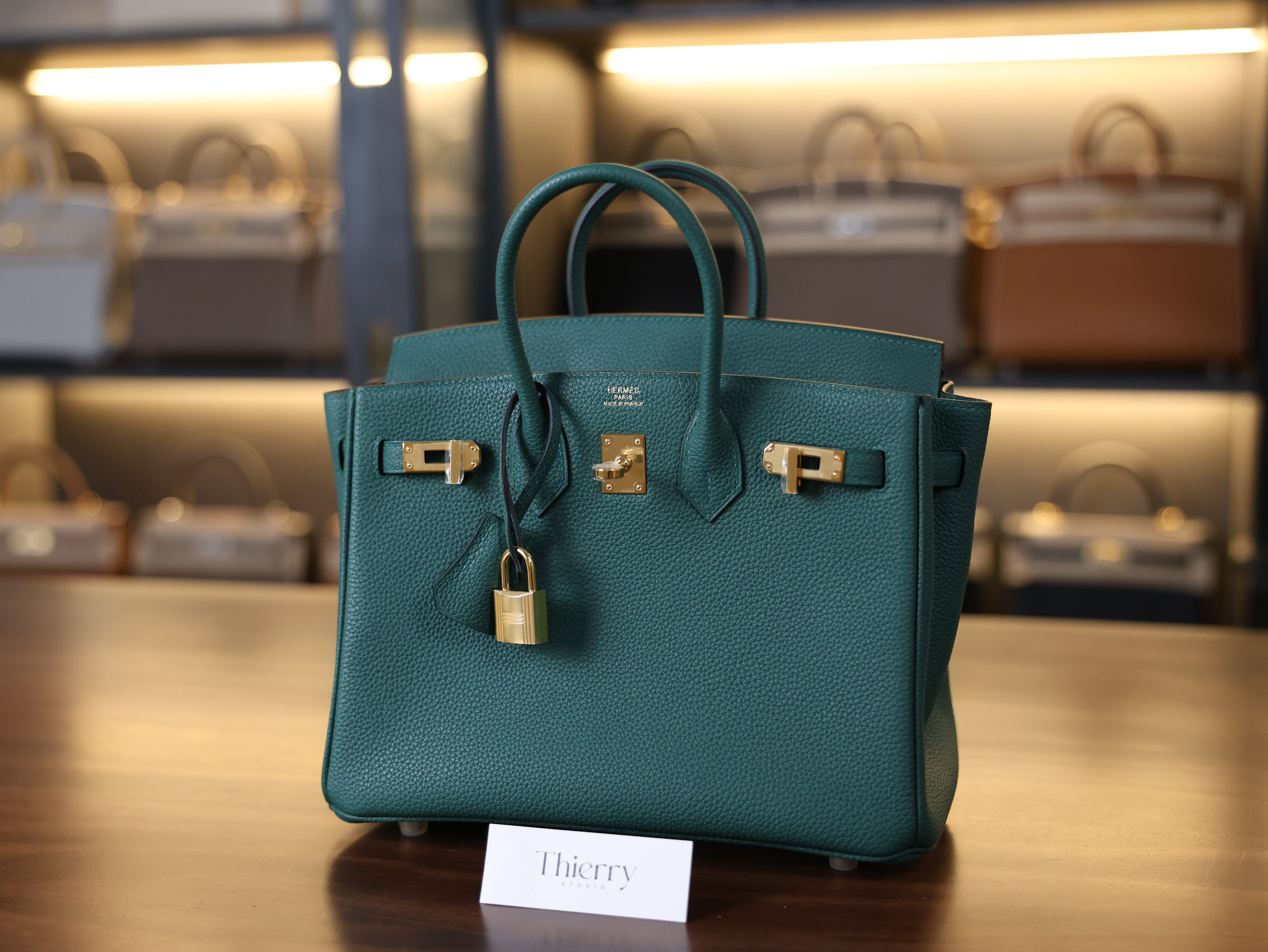 Birkin 25 togo malachite GHW