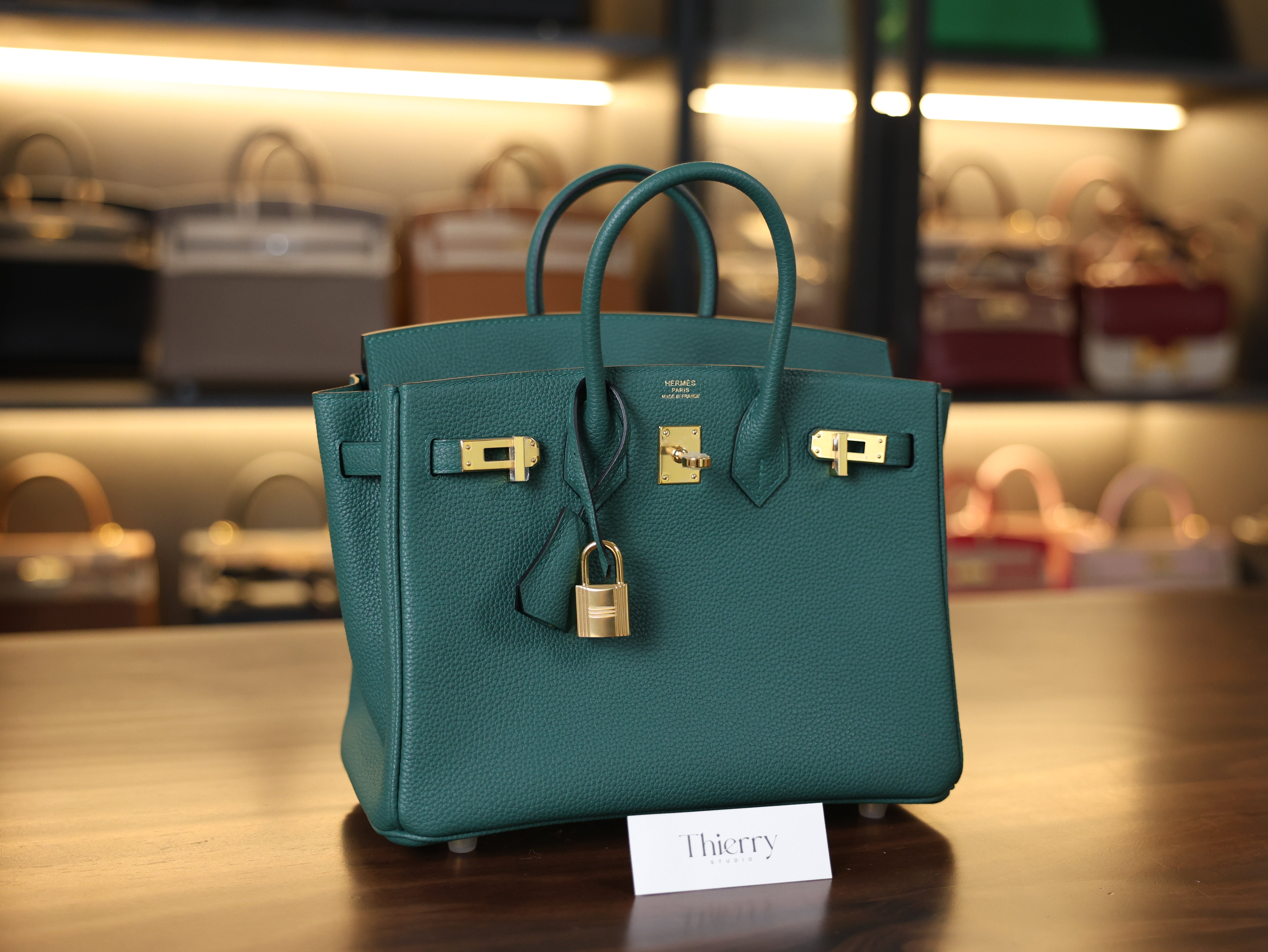 Birkin 25 togo malachite GHW