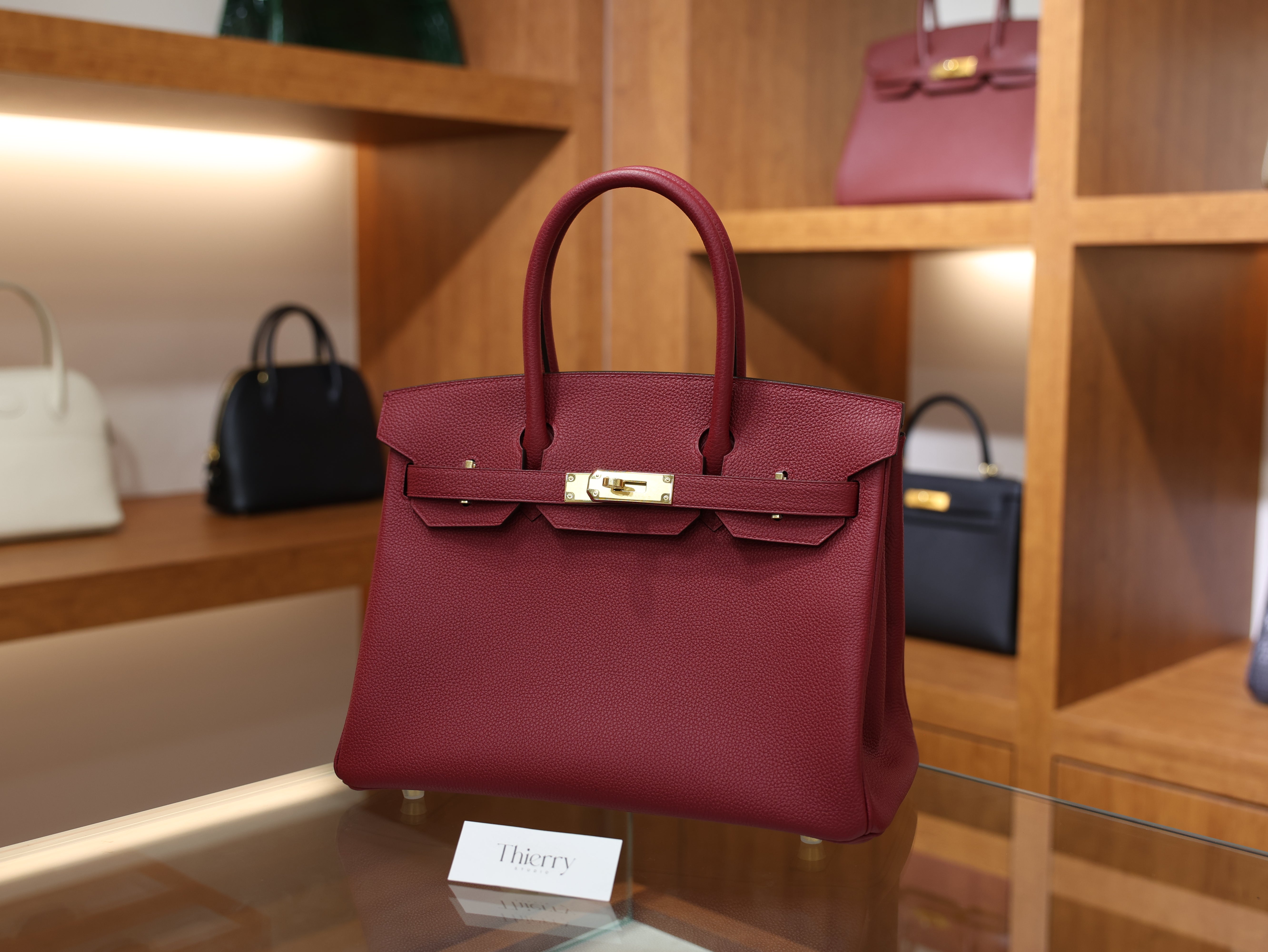 Birkin 30 togo rouge grenat GHW