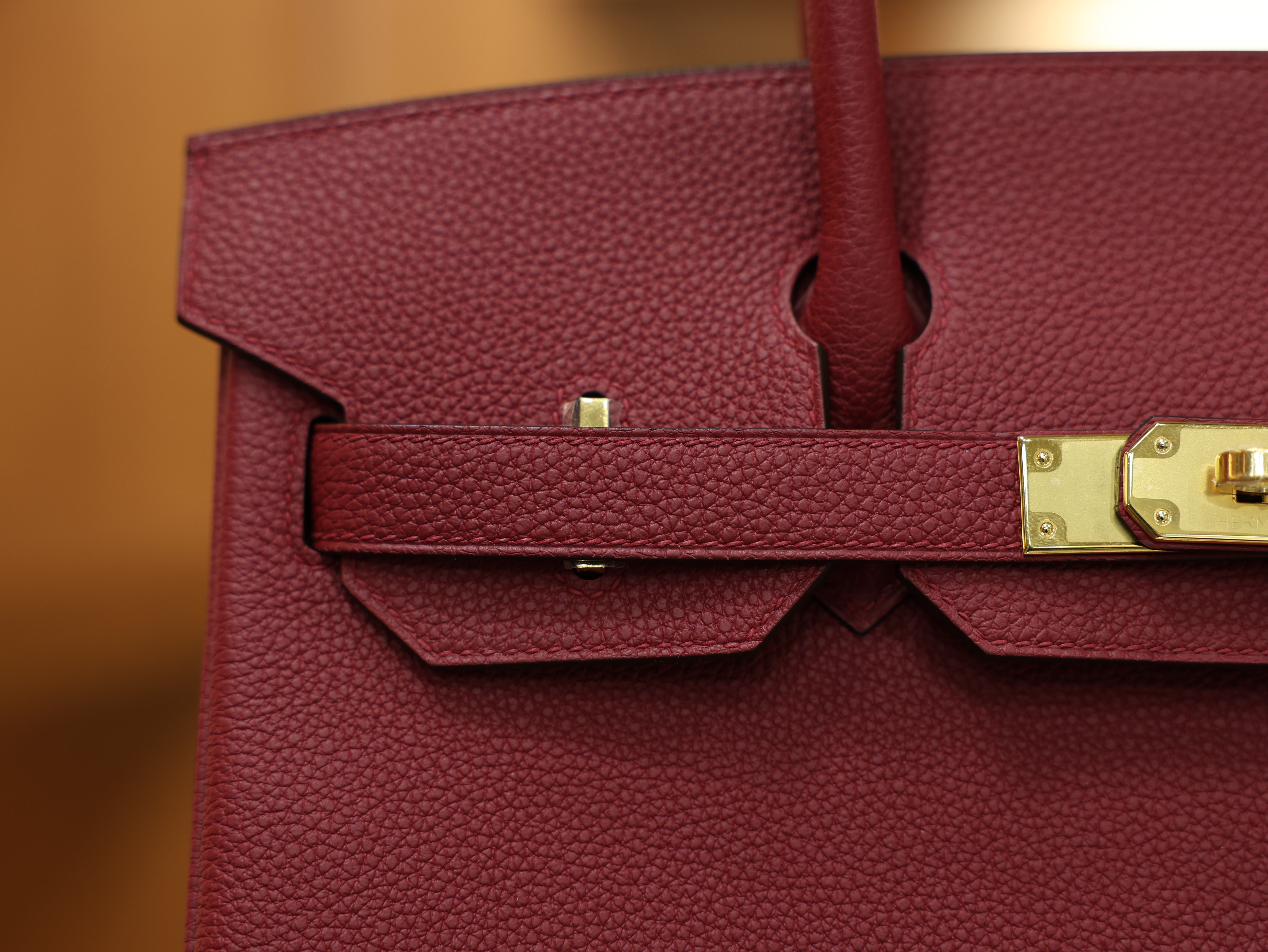 Birkin 30 togo rouge grenat GHW