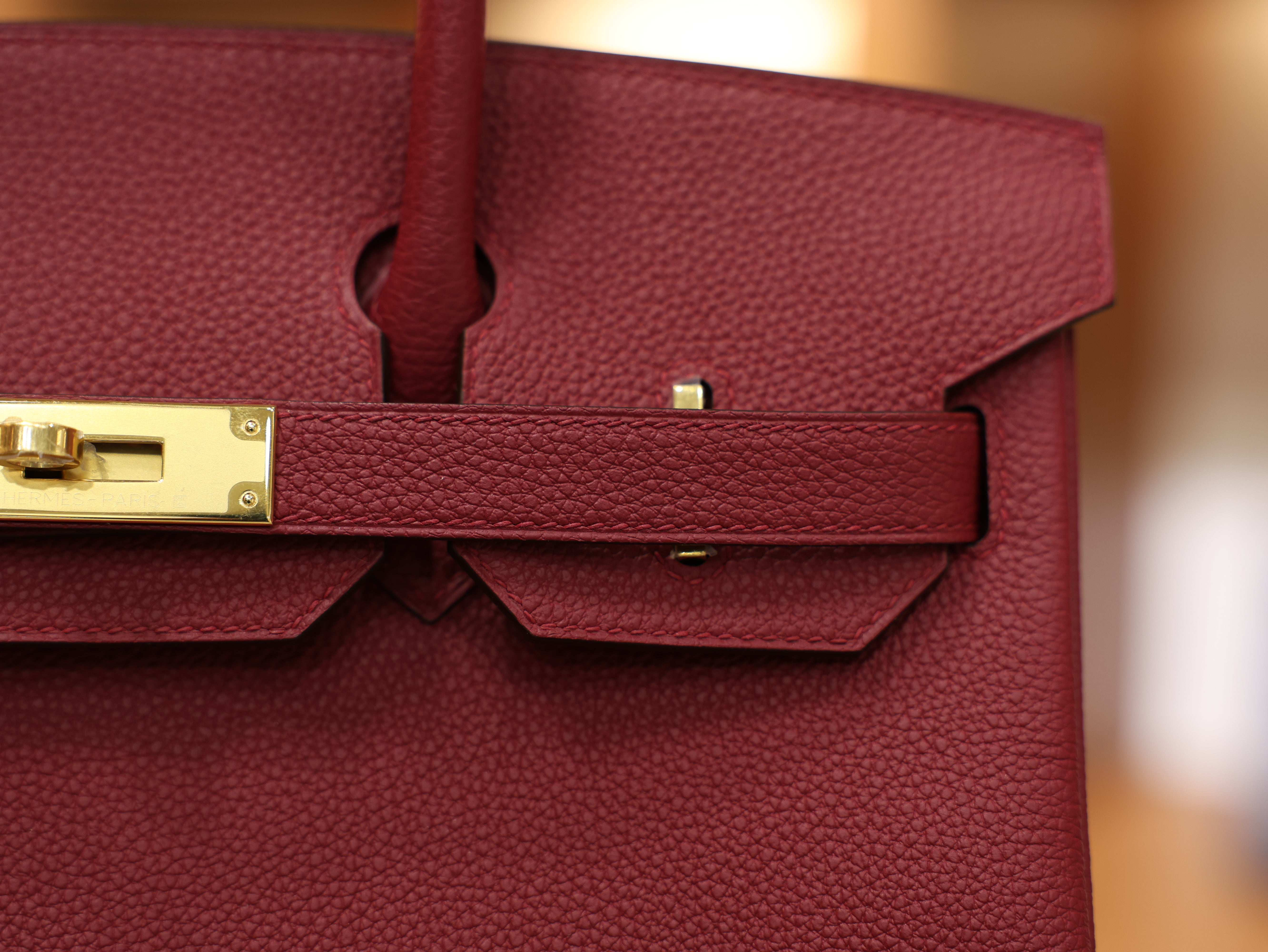 Birkin 30 togo rouge grenat GHW