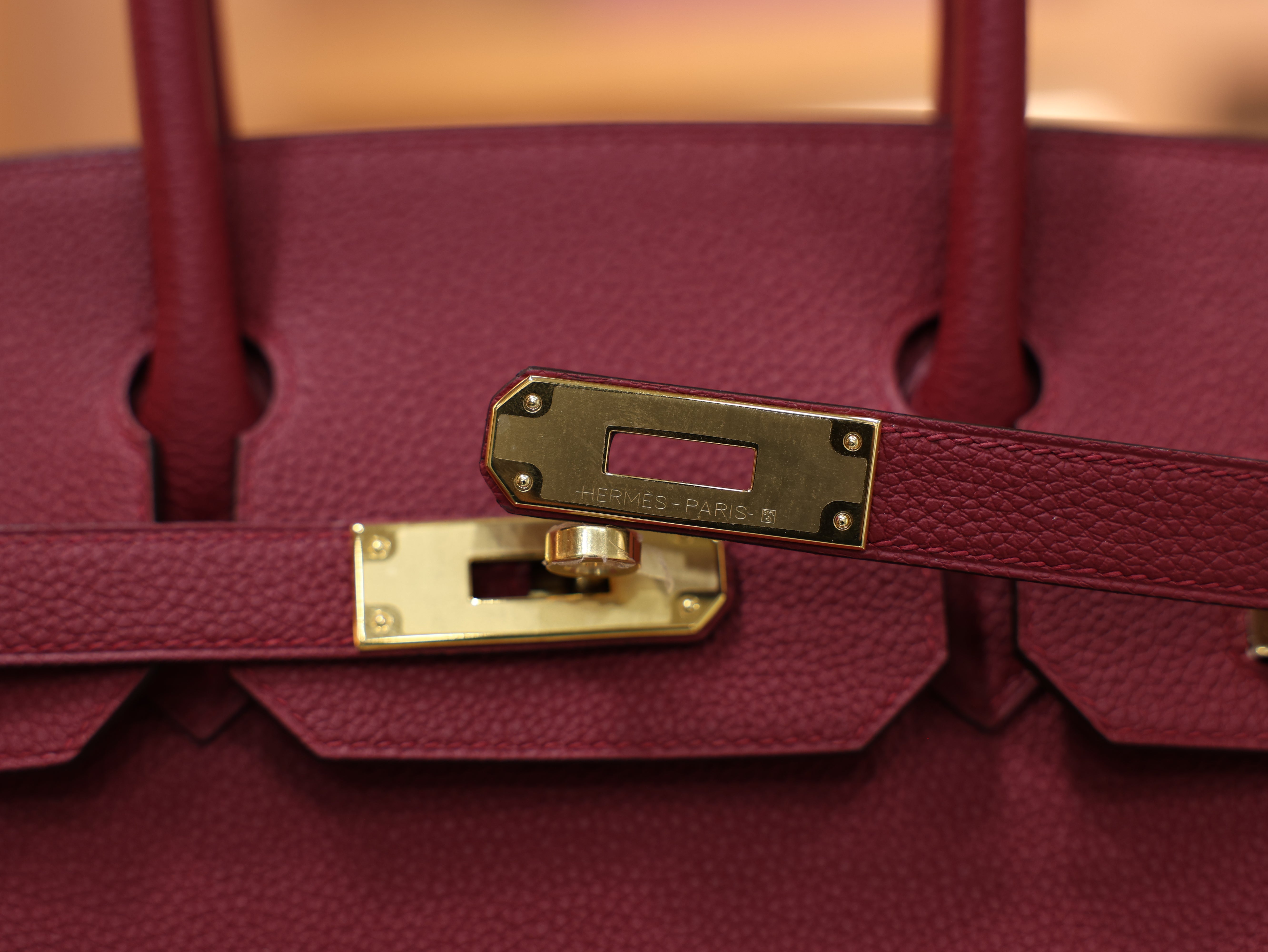 Birkin 30 togo rouge grenat GHW