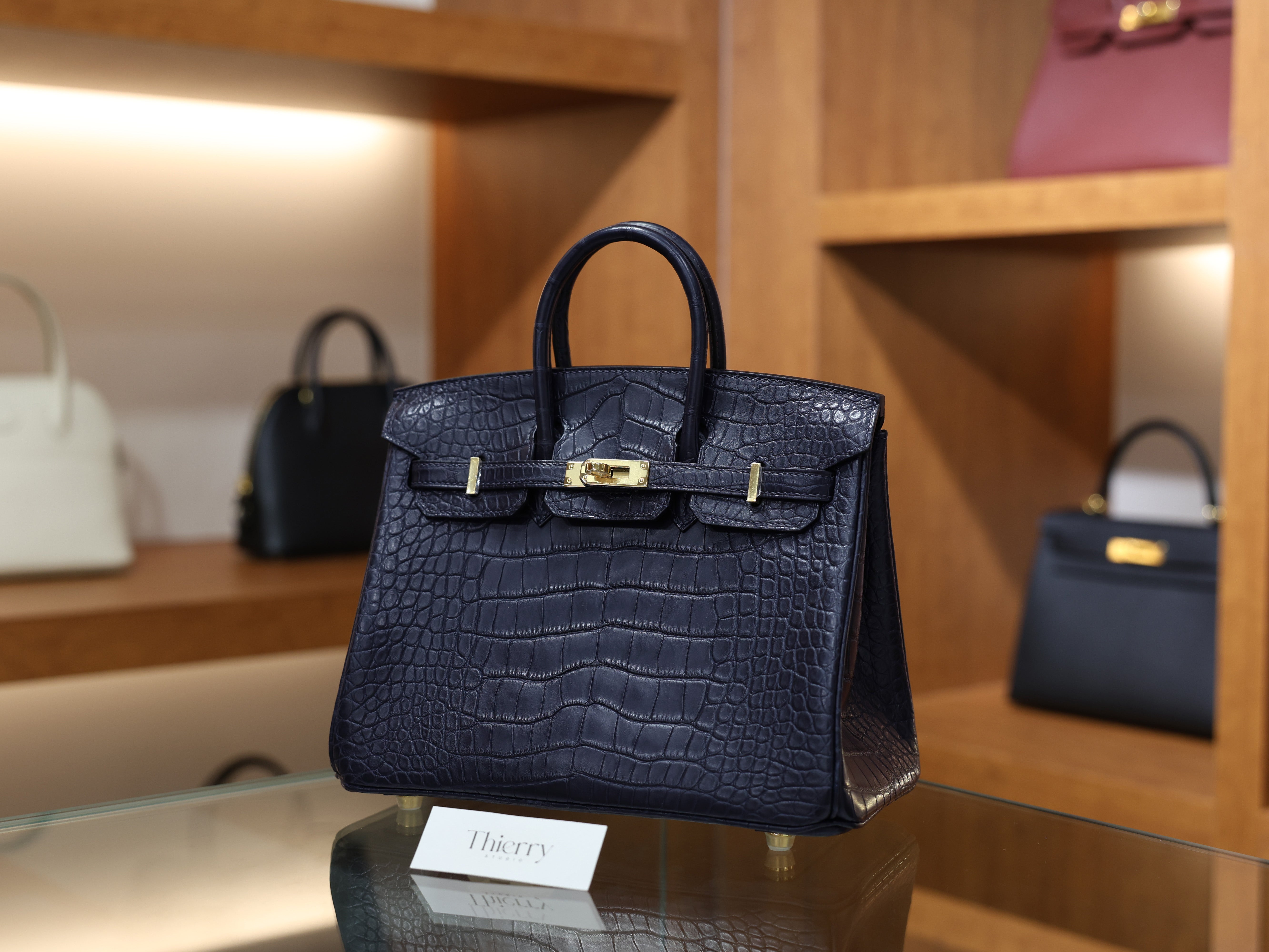 Birkin 25 matt alligator blue saphir GHW
