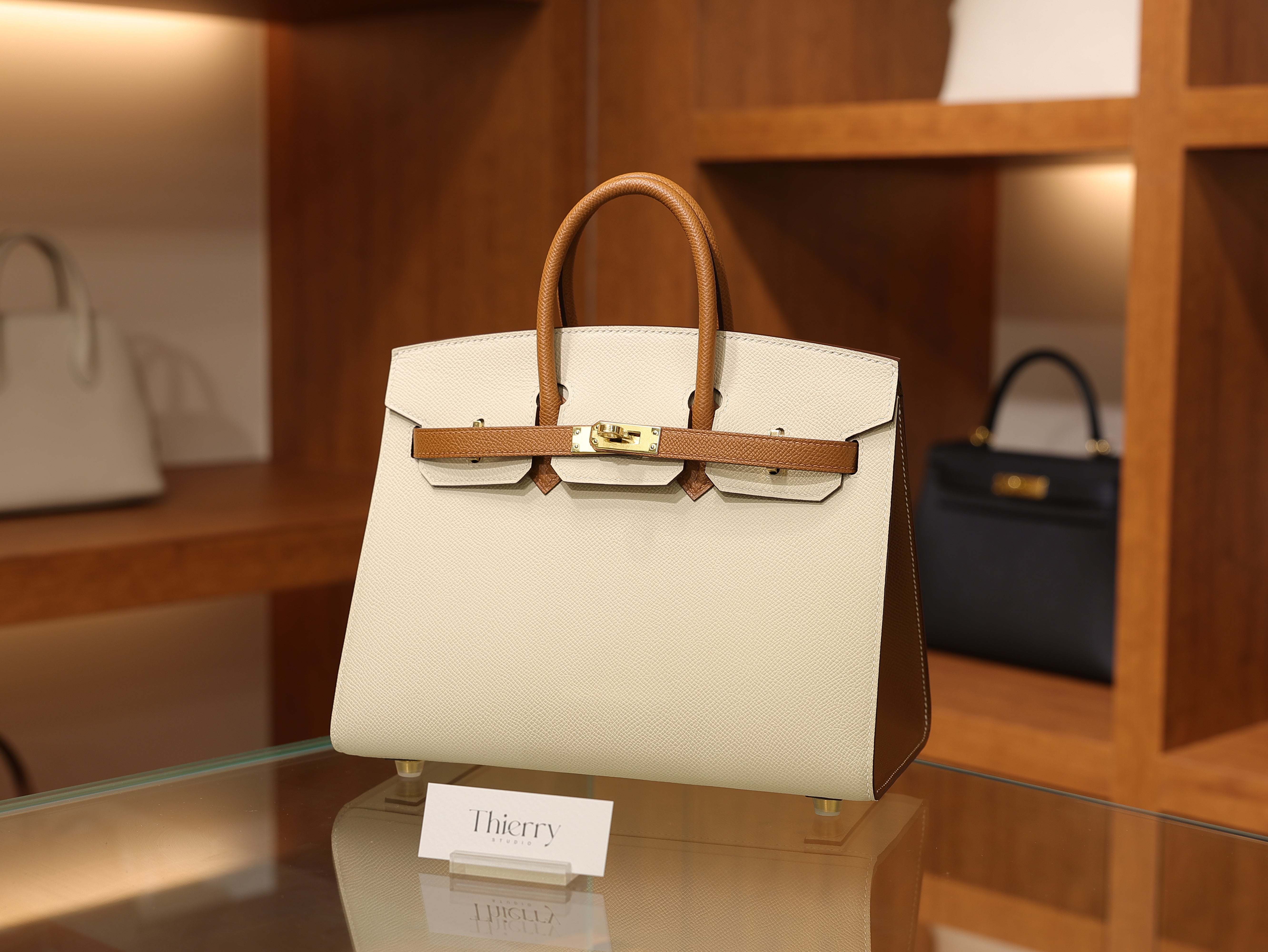 Birkin 25 epsom sellier craie & gold GHW (HSS)