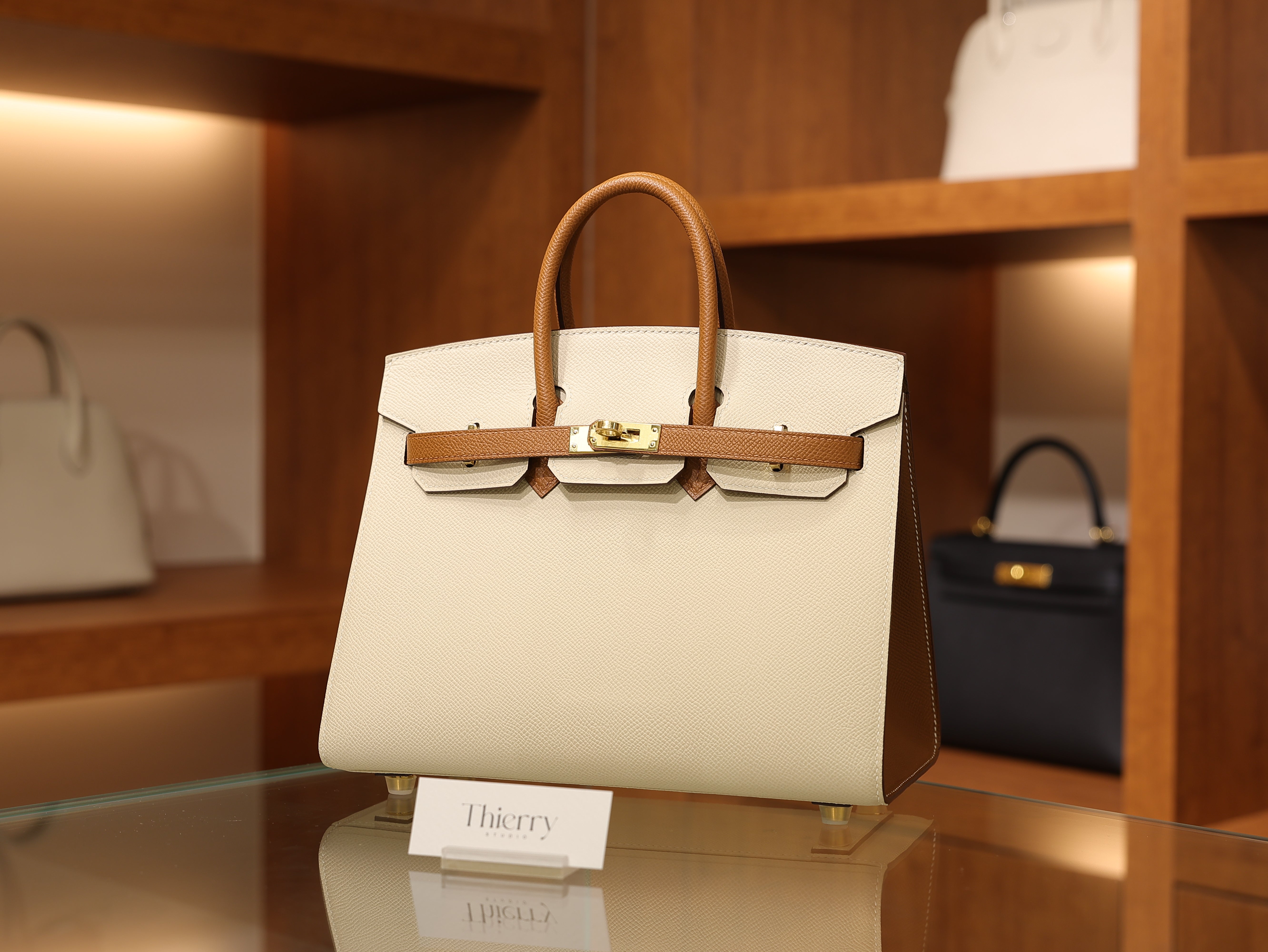 Birkin 25 epsom sellier craie & gold GHW (HSS)