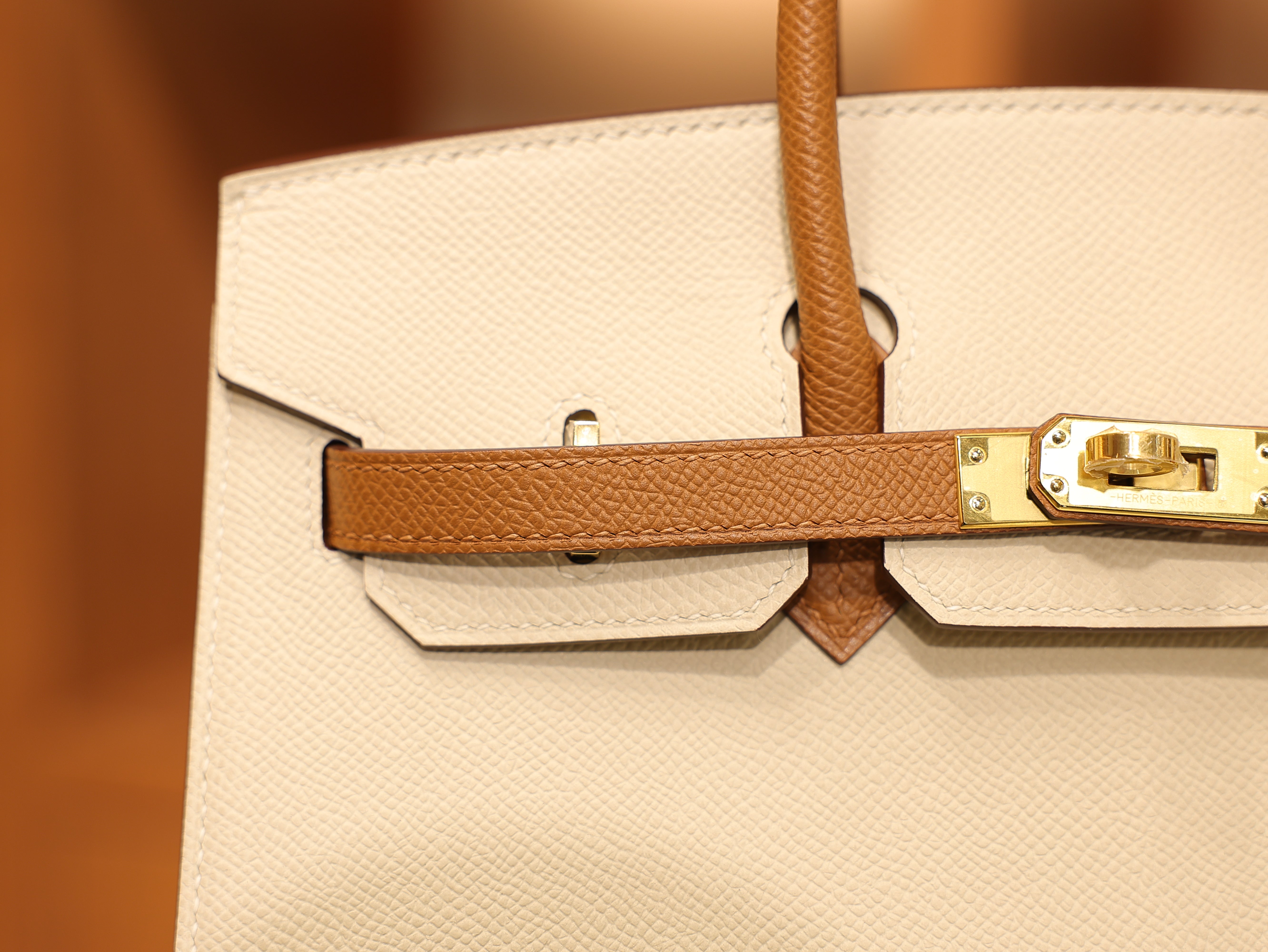 Birkin 25 epsom sellier craie & gold GHW (HSS)