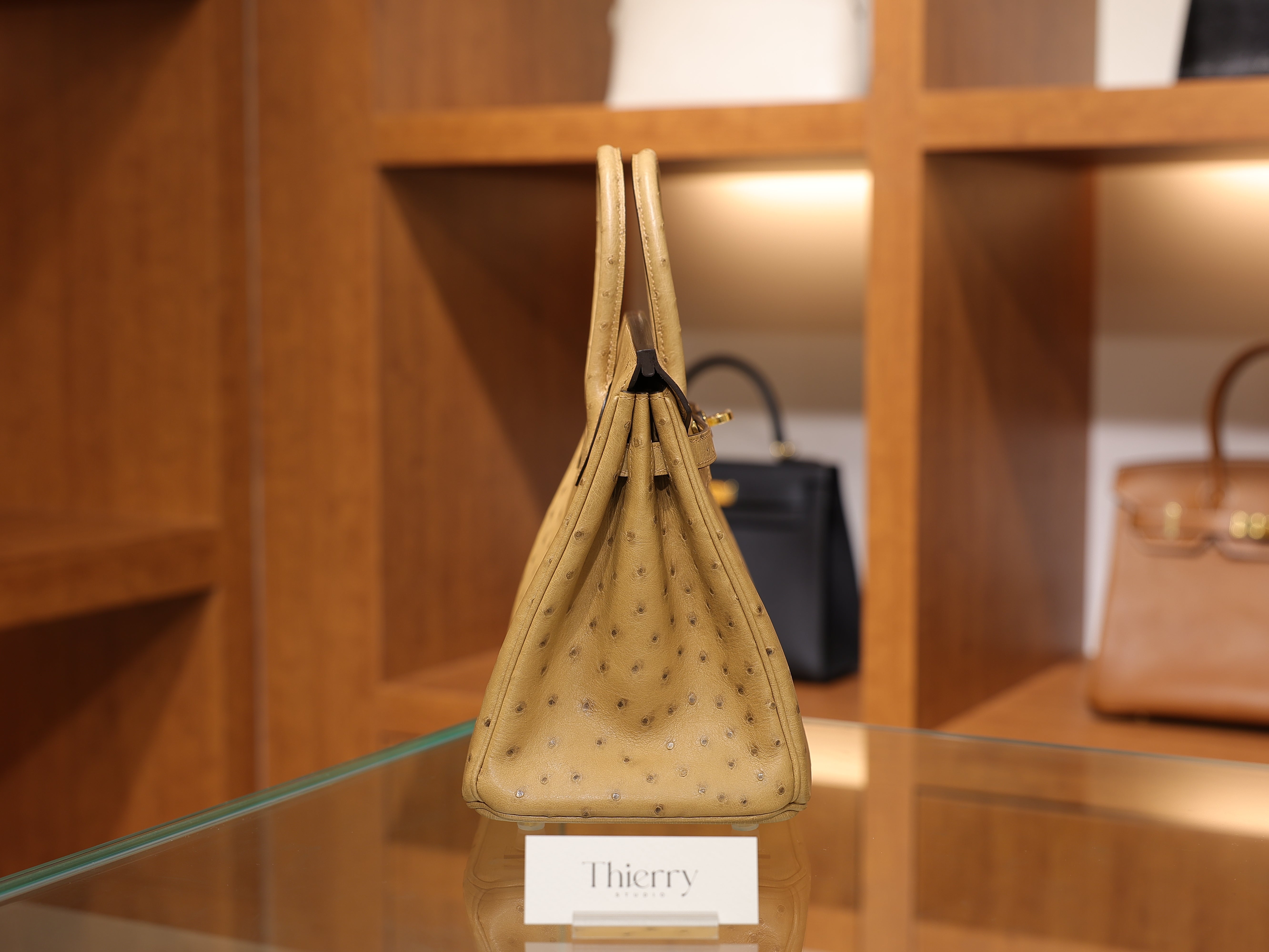 Birkin 25 ostrich chai GHW