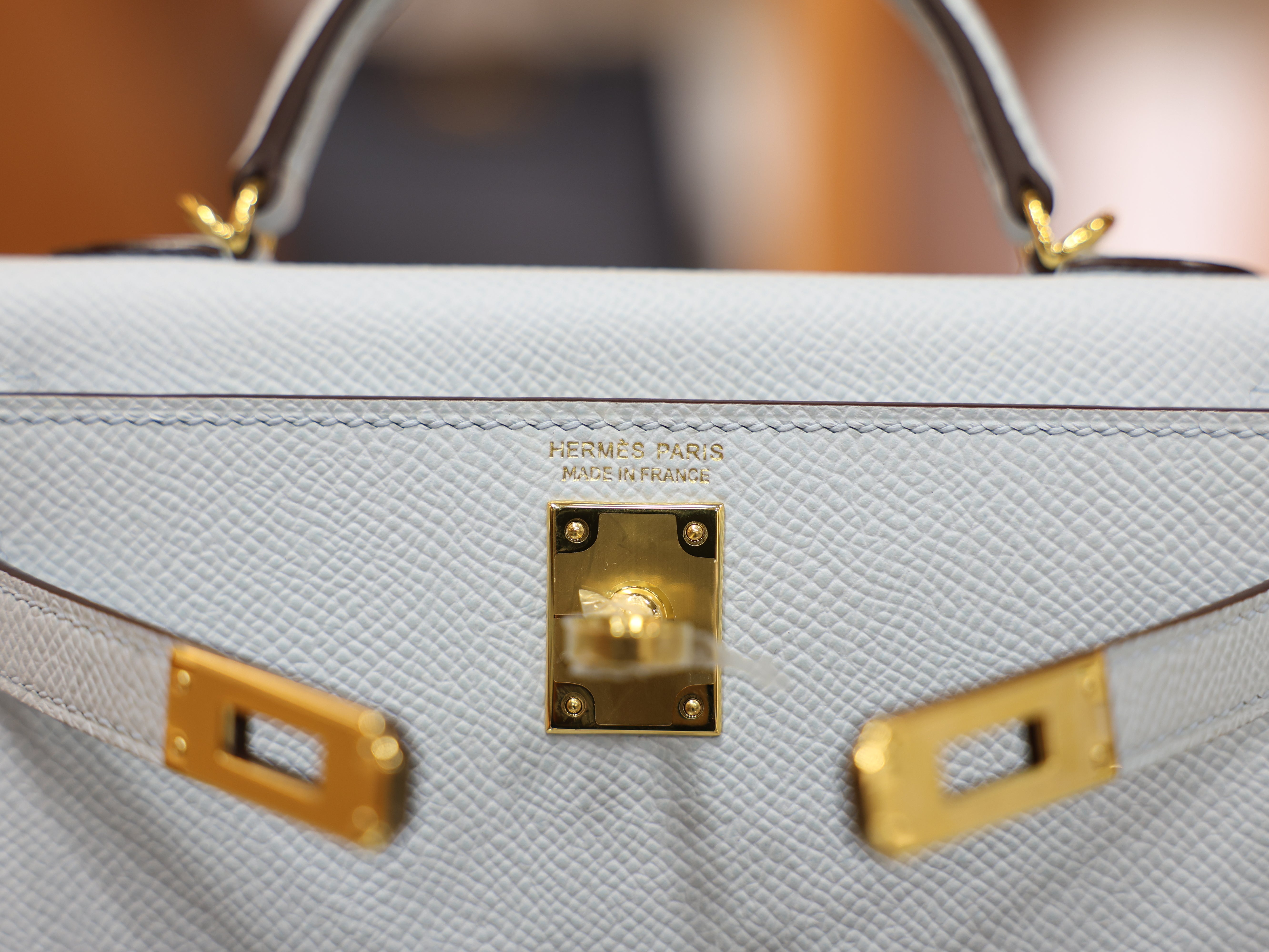 Kelly mini 2 epsom Bleu Brume GHW