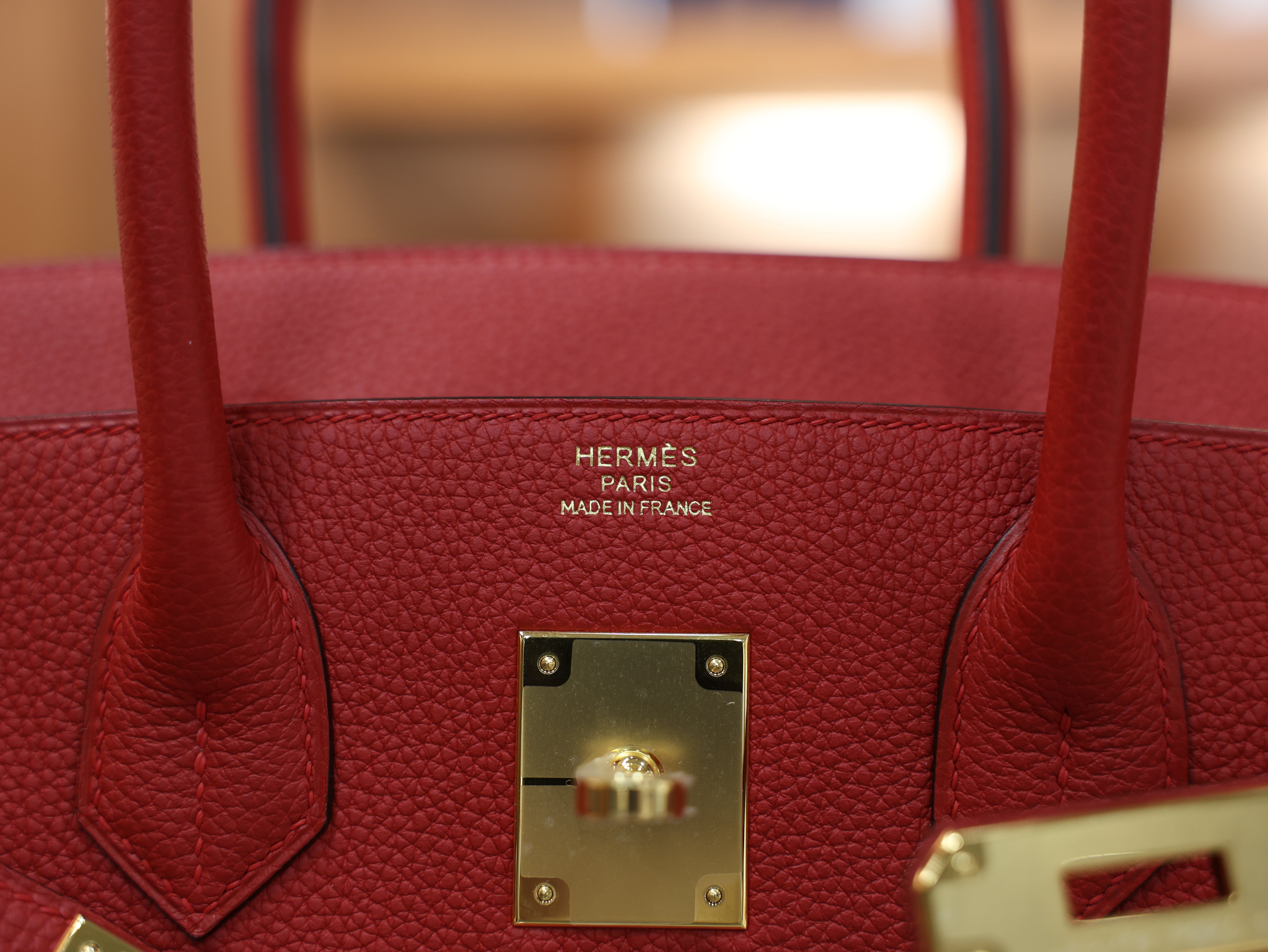 Birkin 30 togo rouge casaque GHW