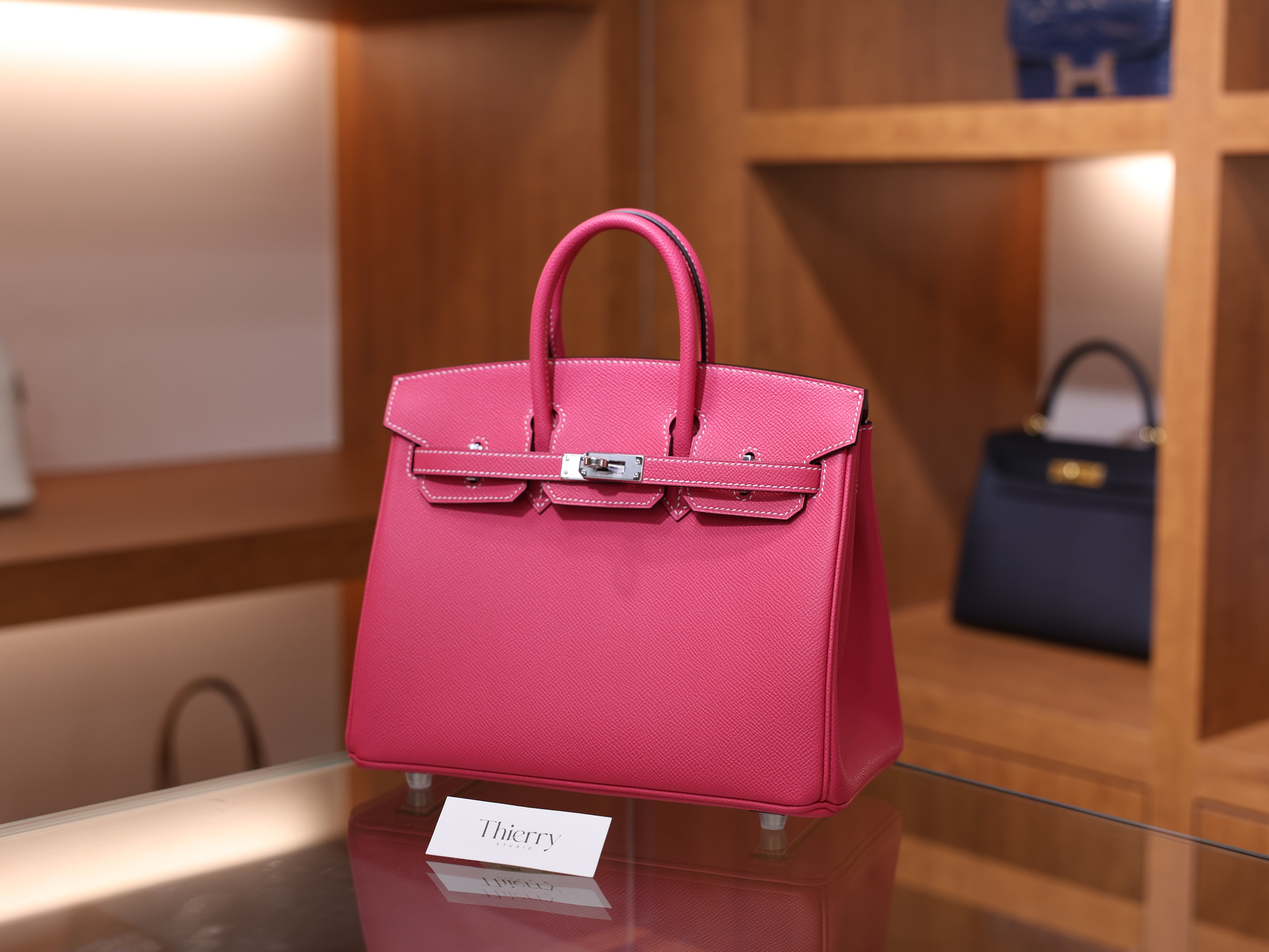 Birkin 25 epsom retourne rose tyrien PHW