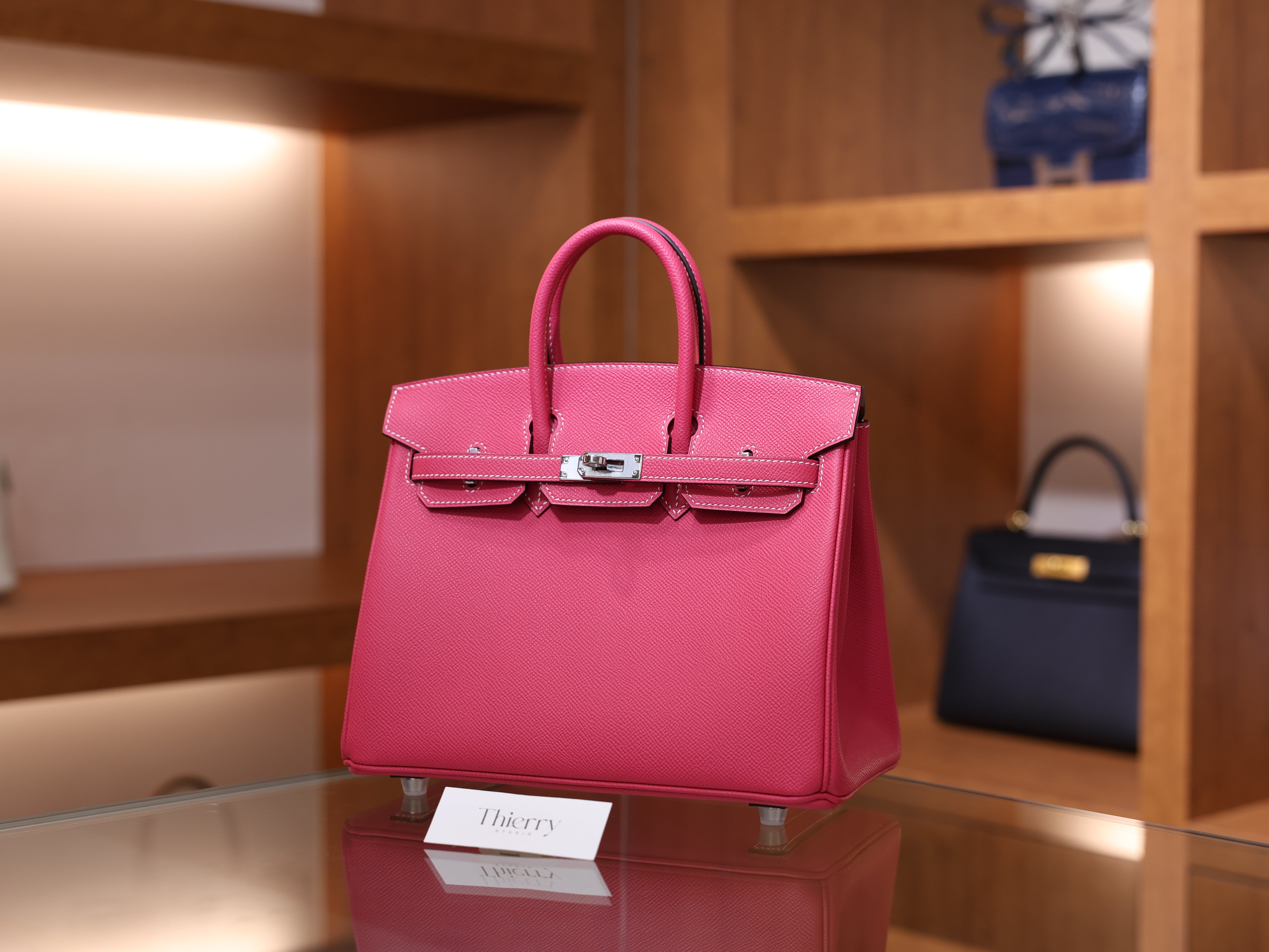 Birkin 25 epsom retourne rose tyrien PHW