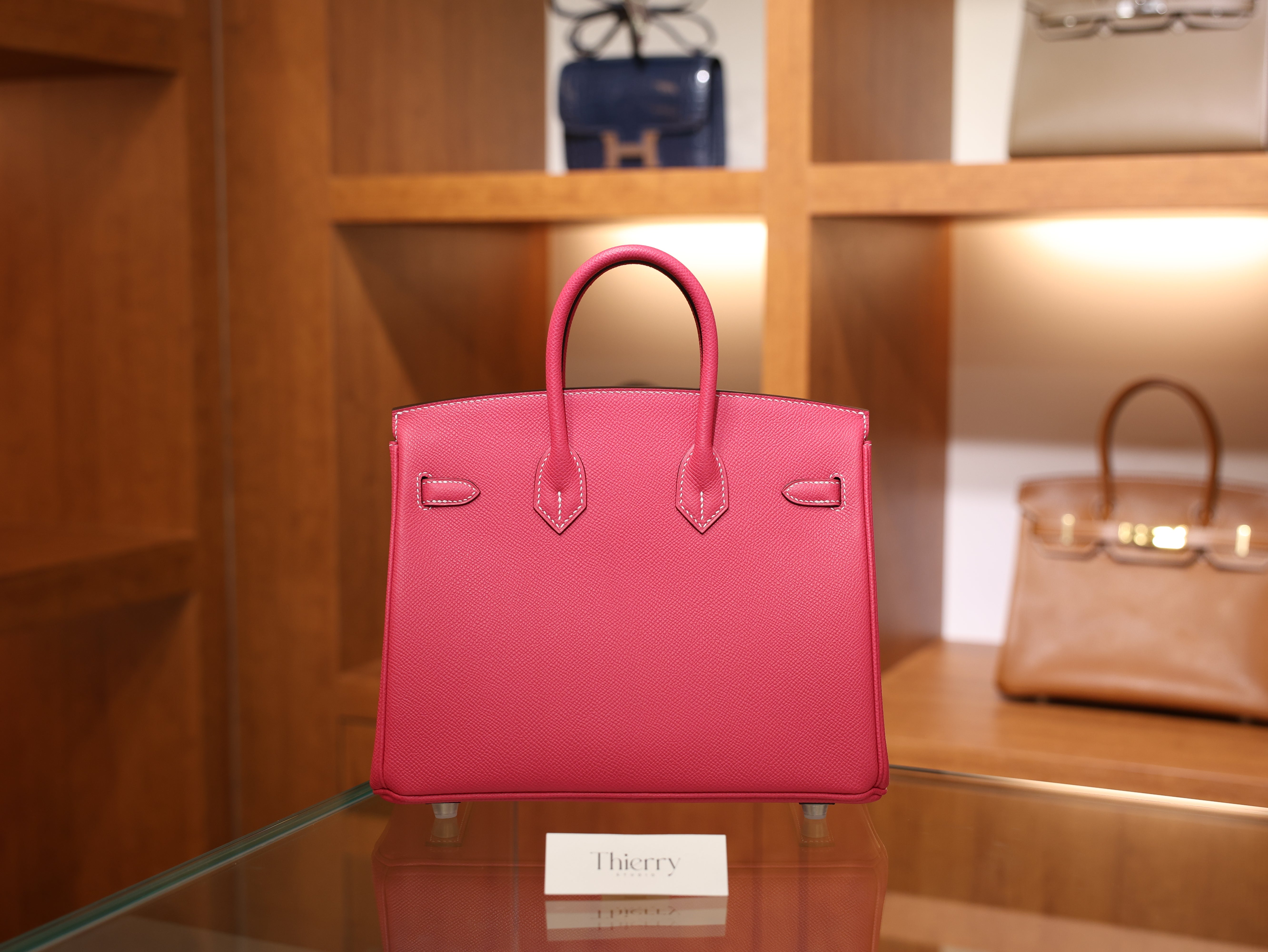 Birkin 25 epsom retourne rose tyrien PHW