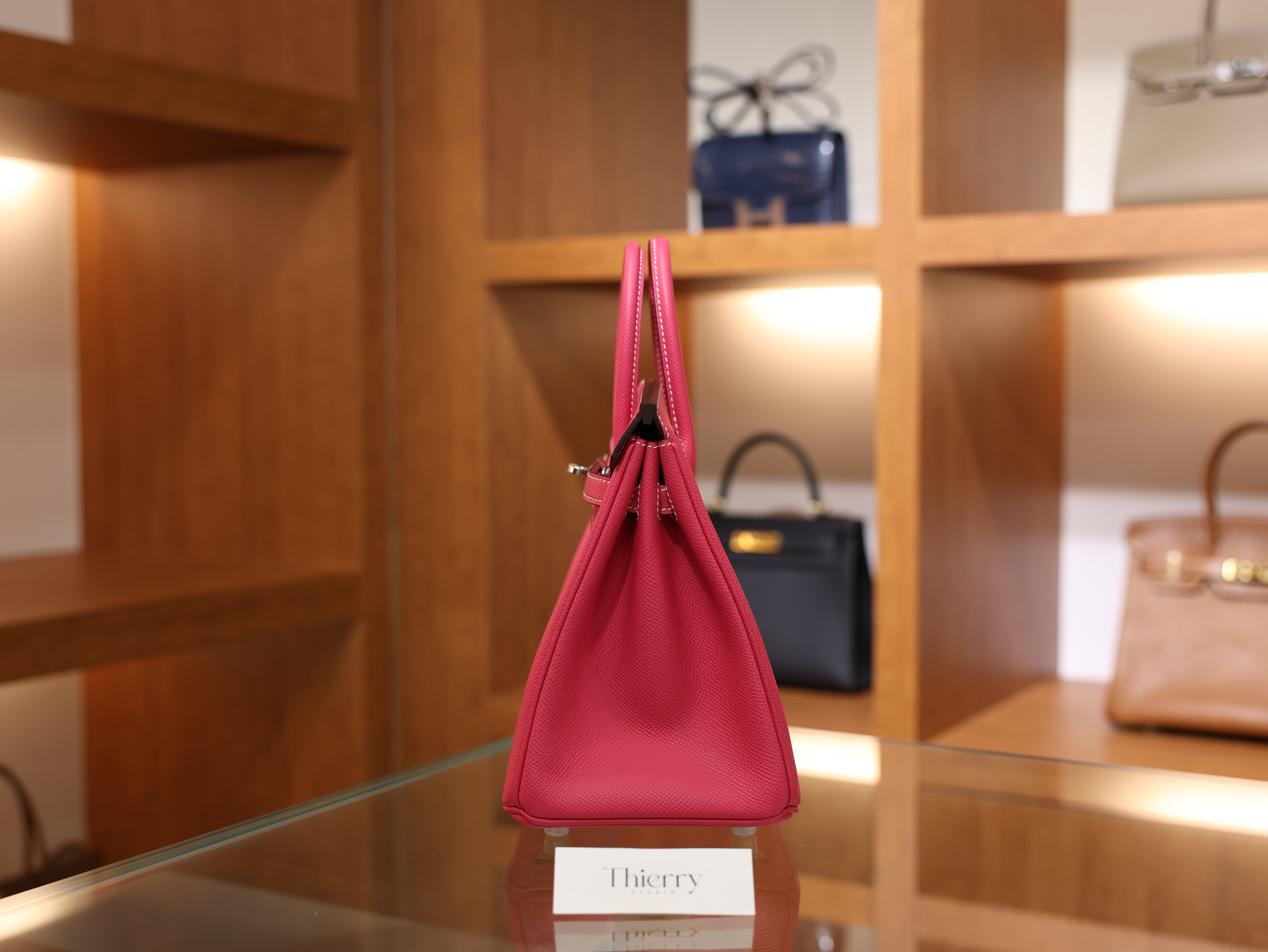Birkin 25 epsom retourne rose tyrien PHW