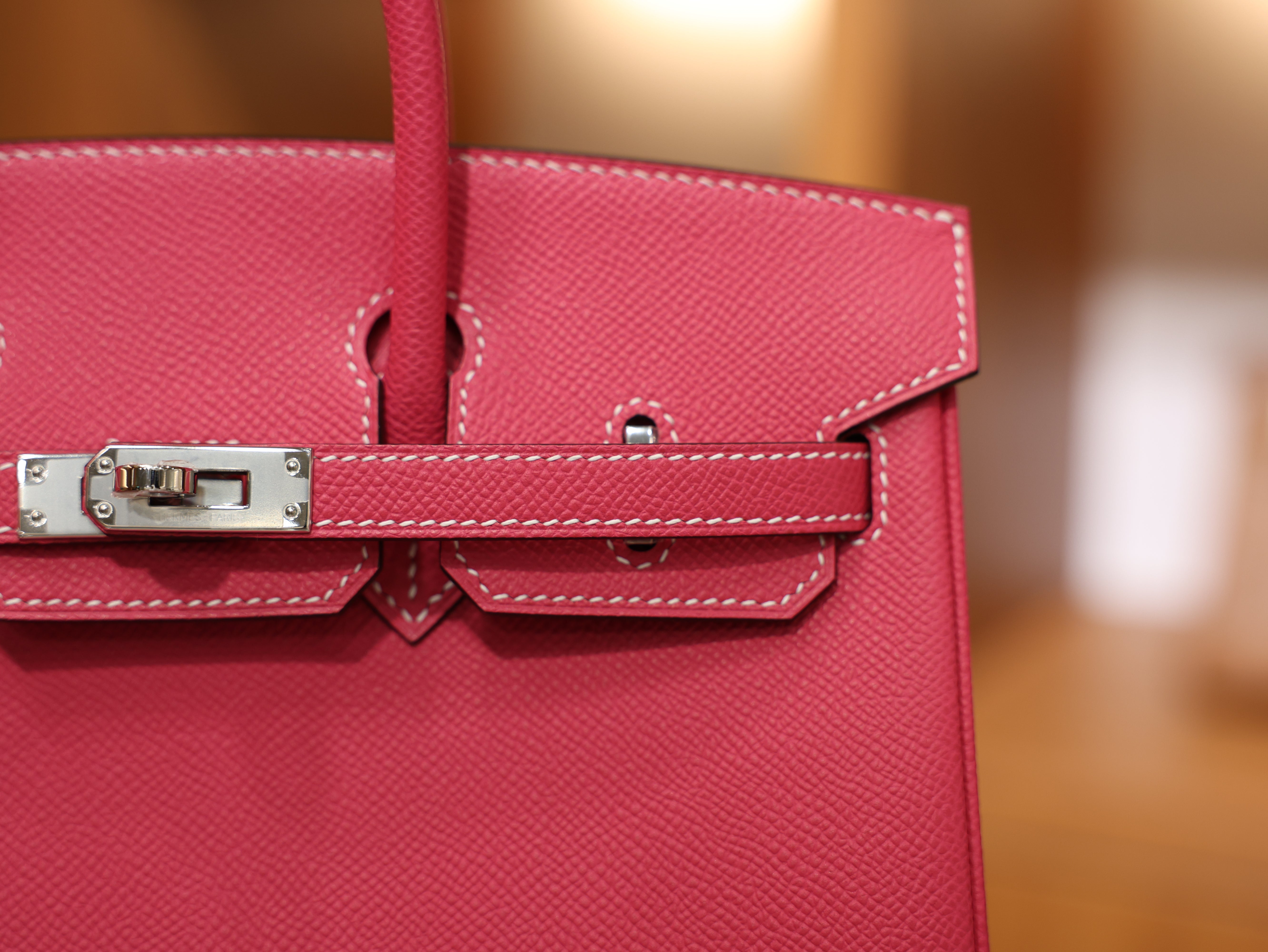 Birkin 25 epsom retourne rose tyrien PHW
