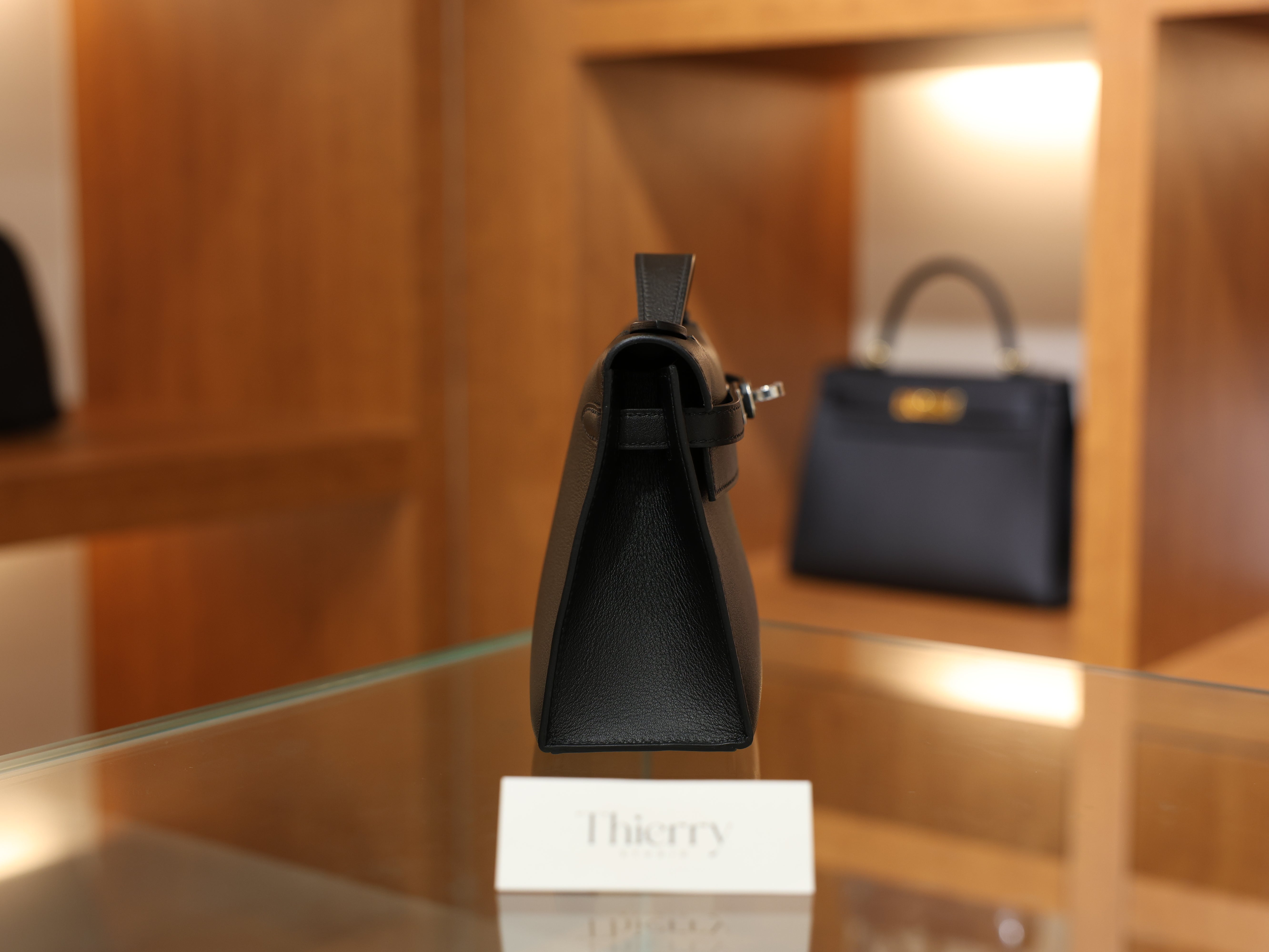 Kelly pochette swift black PHW