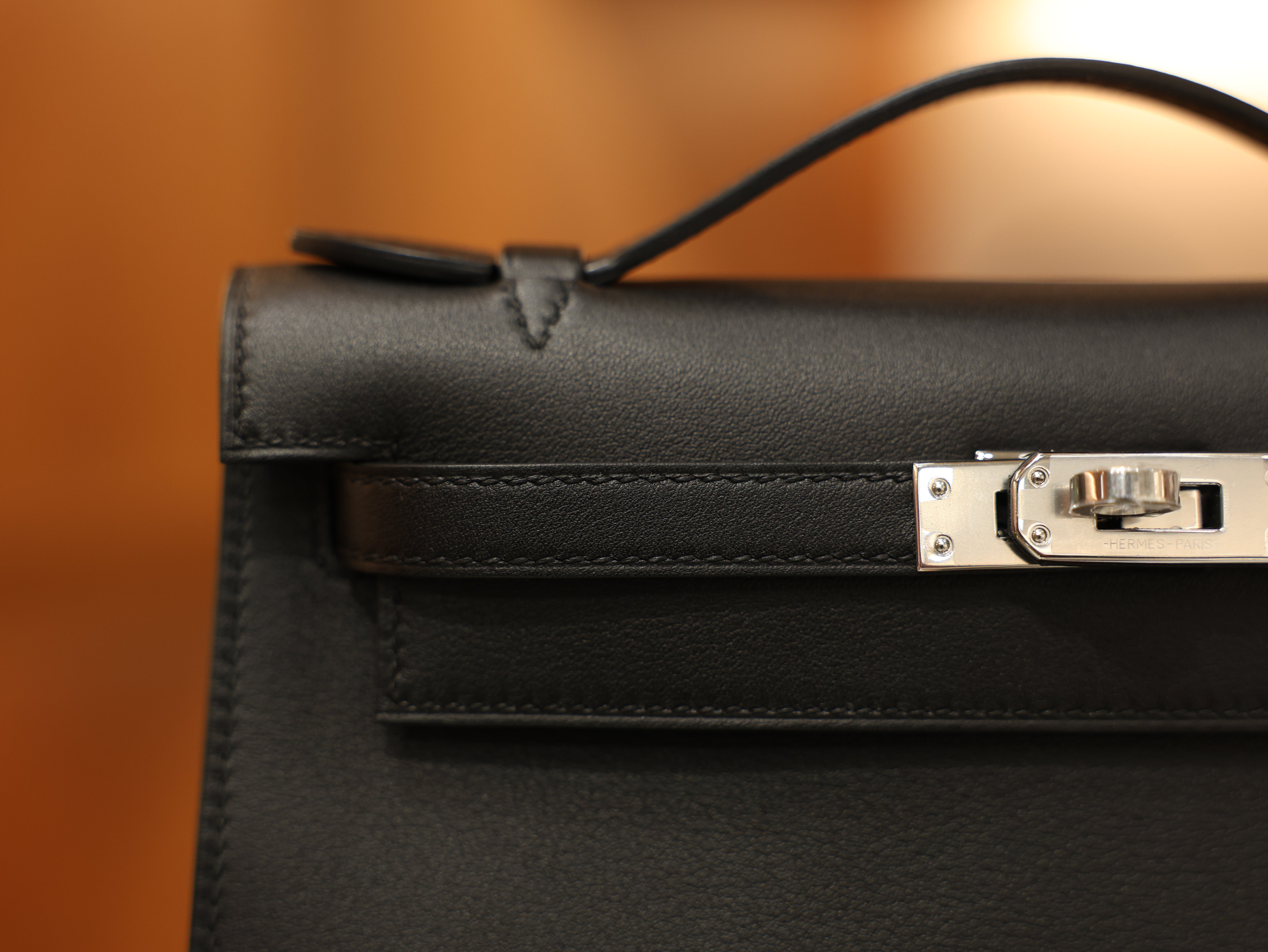 Kelly pochette swift black PHW
