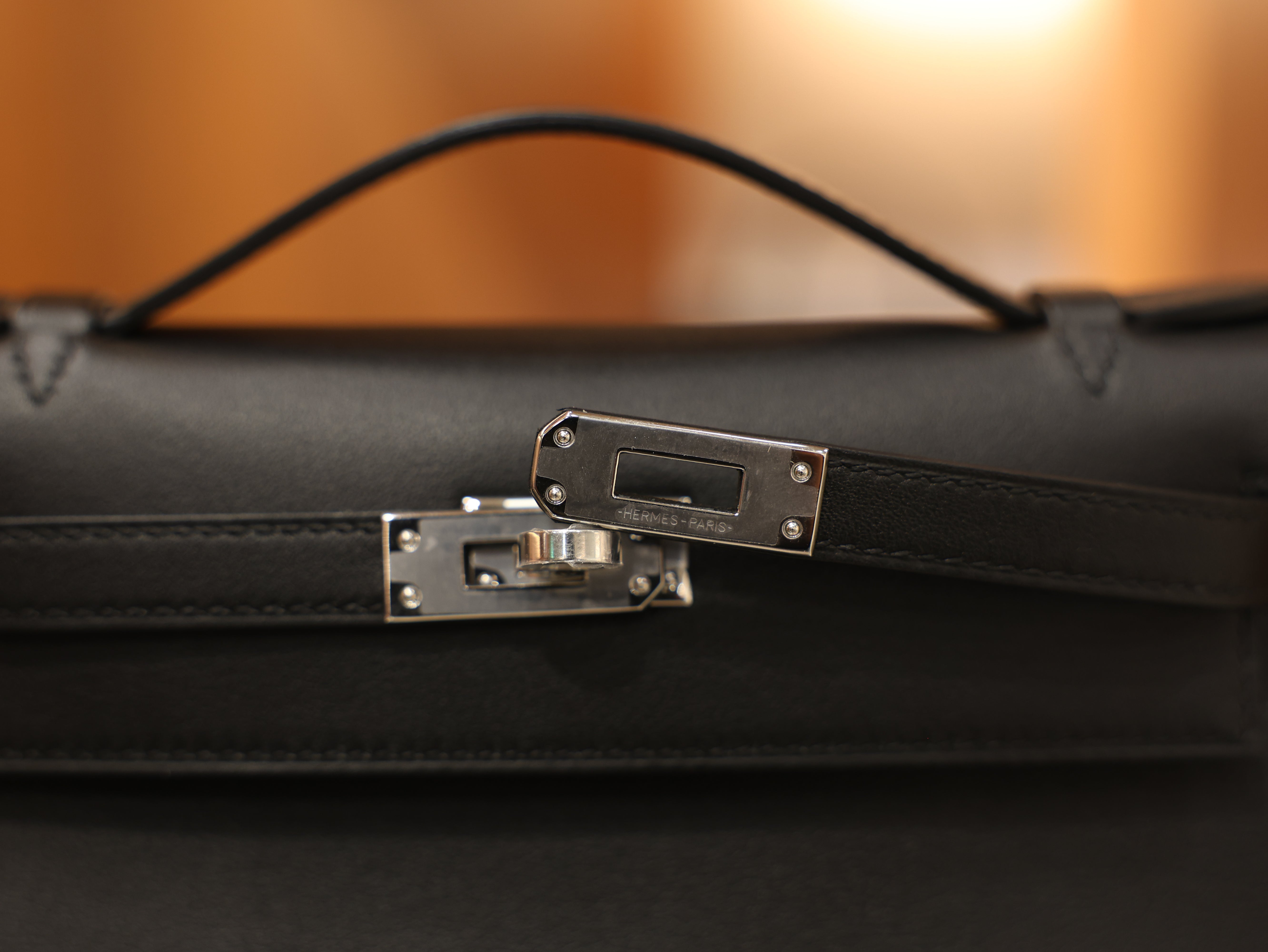 Kelly pochette swift black PHW