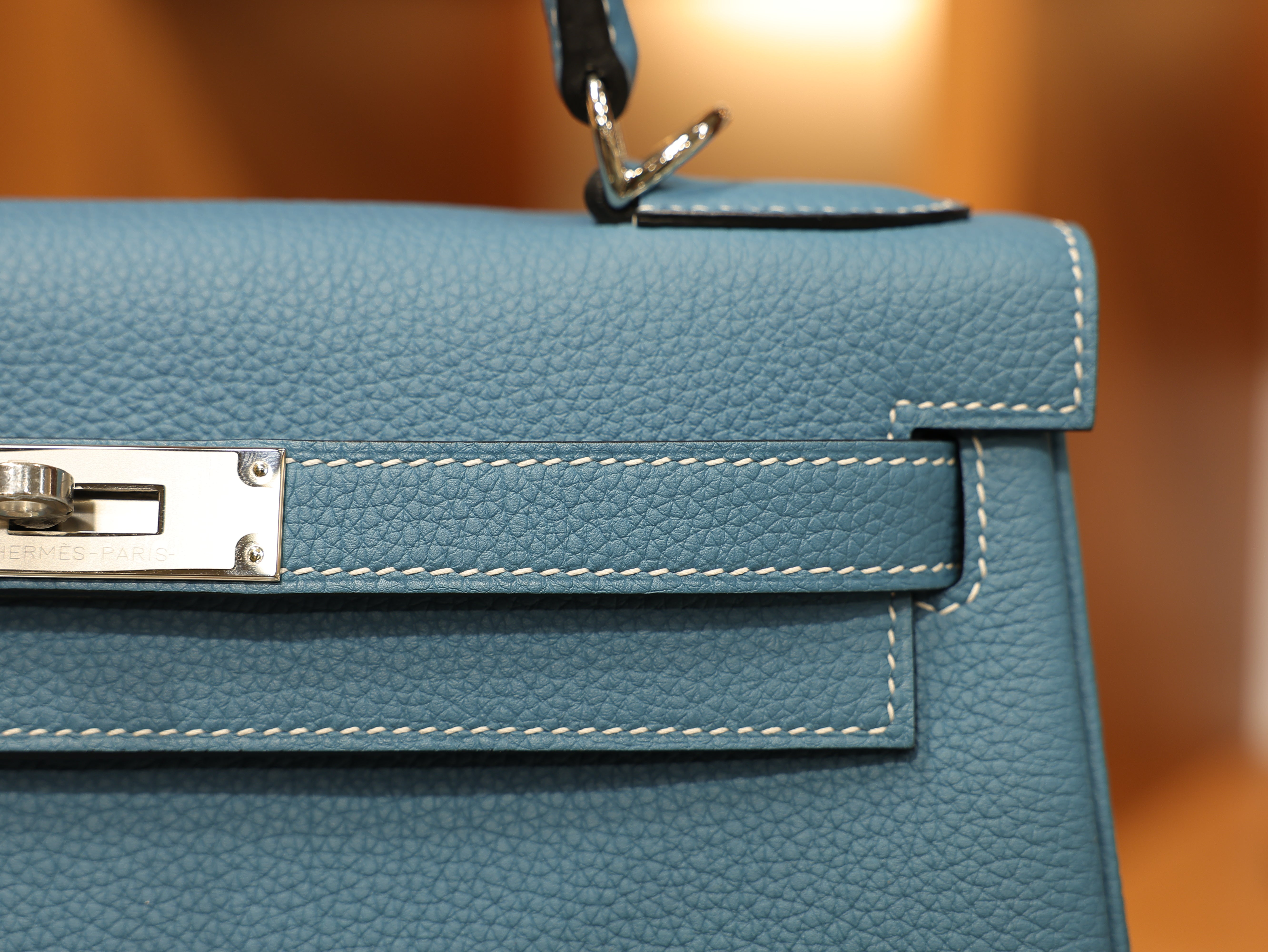 Kelly 28 togo blue jean PHW