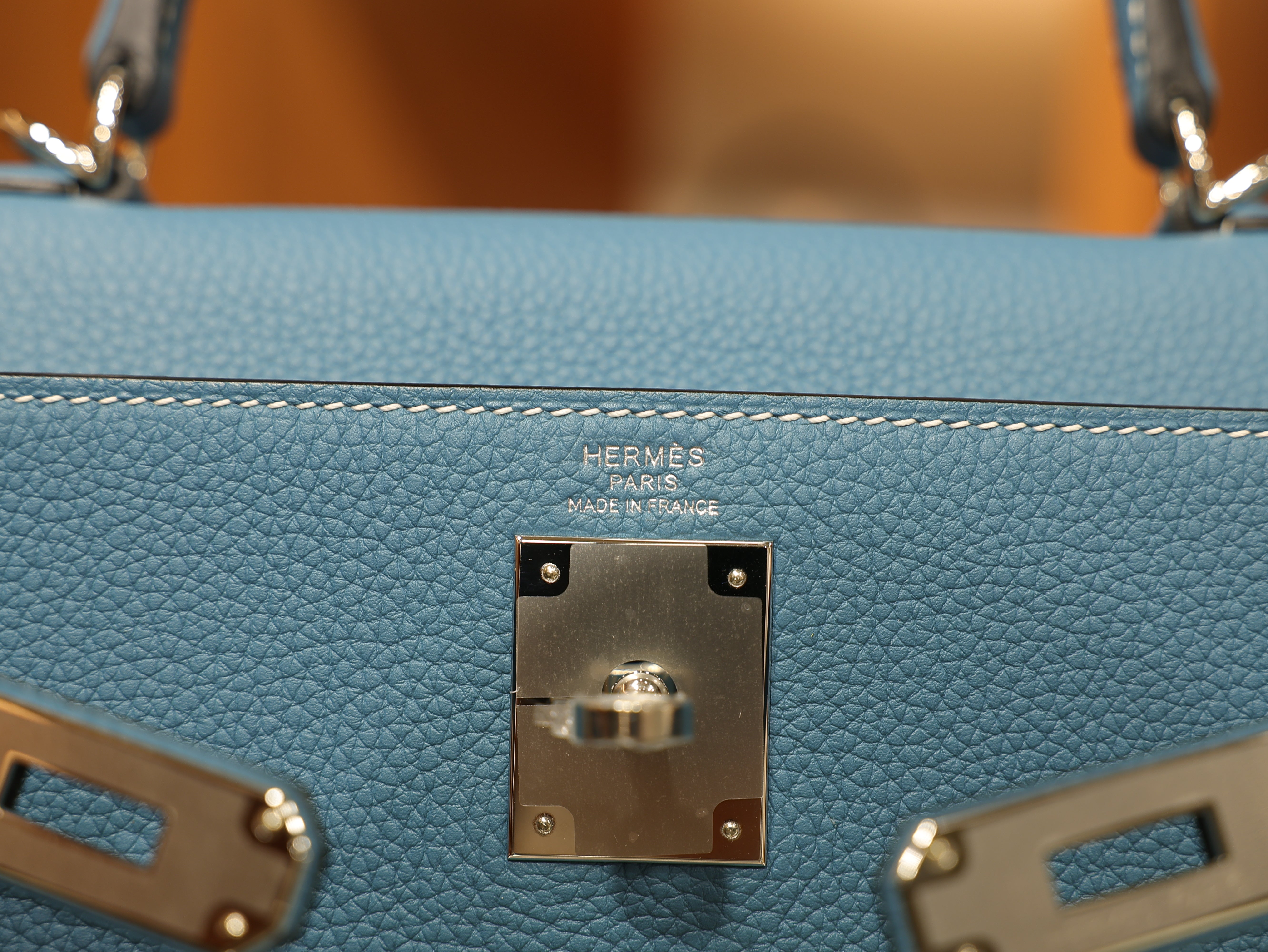 Kelly 28 togo blue jean PHW
