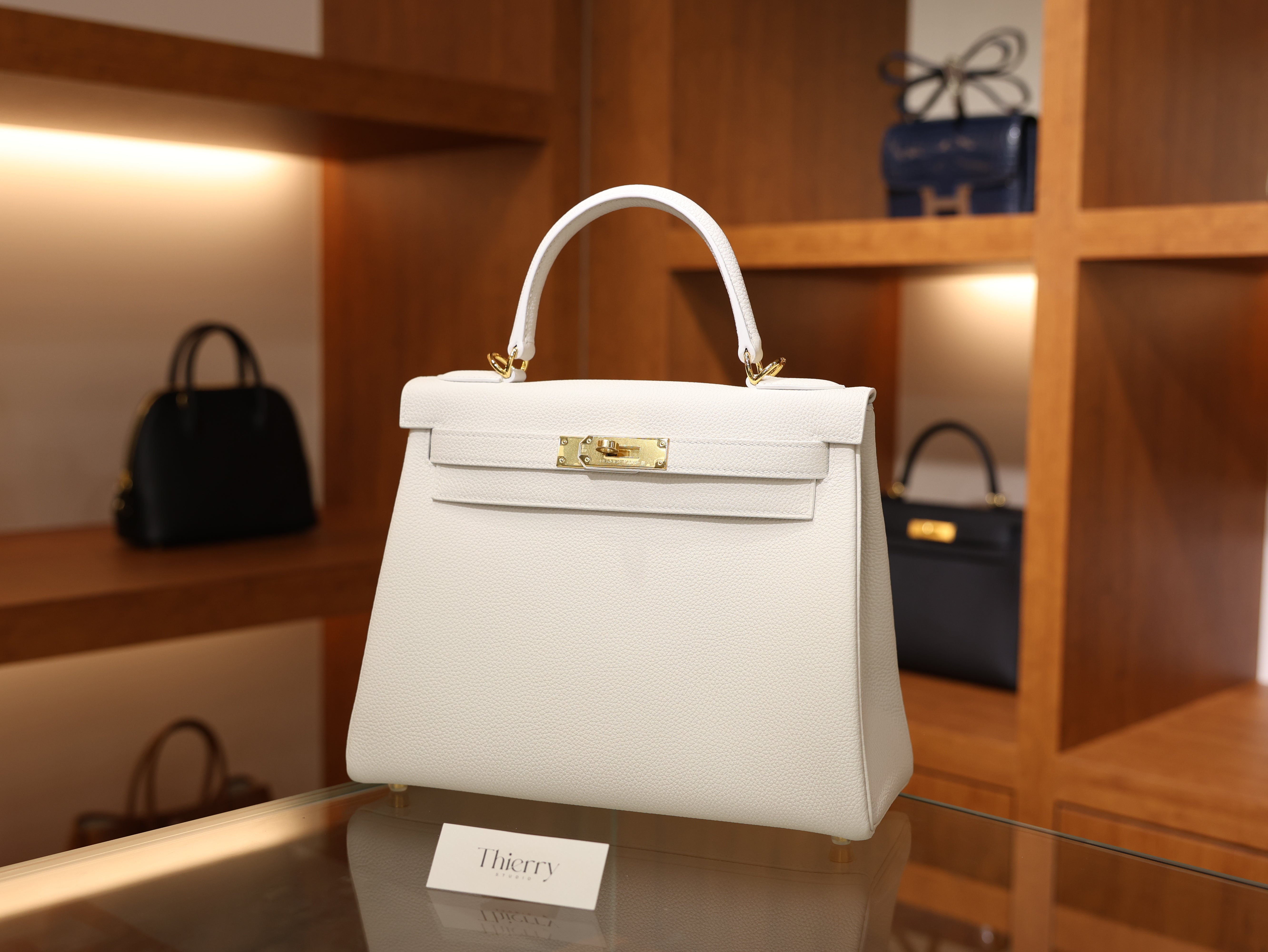 Kelly 28 togo blanc GHW